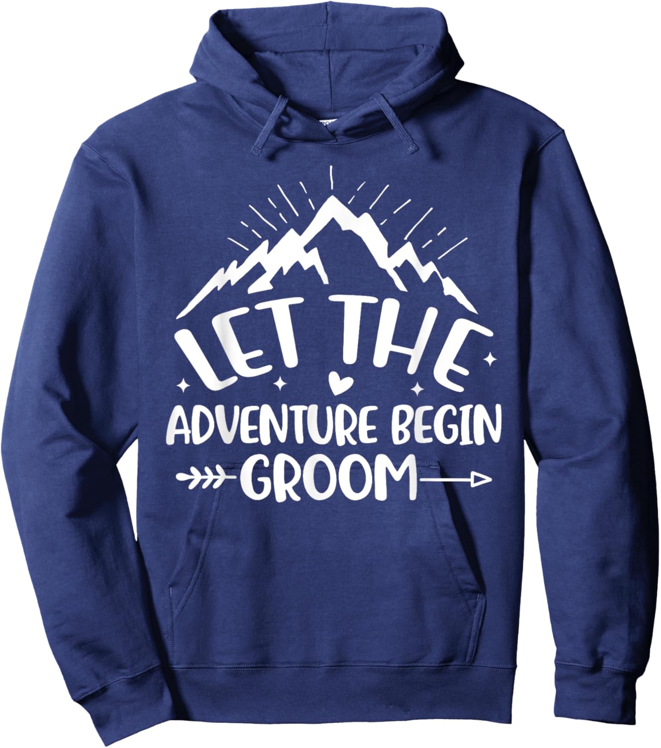 Let Adventure Begin Groom Couples Matching Camping Mountain Hoodie - Hoodie | Navy