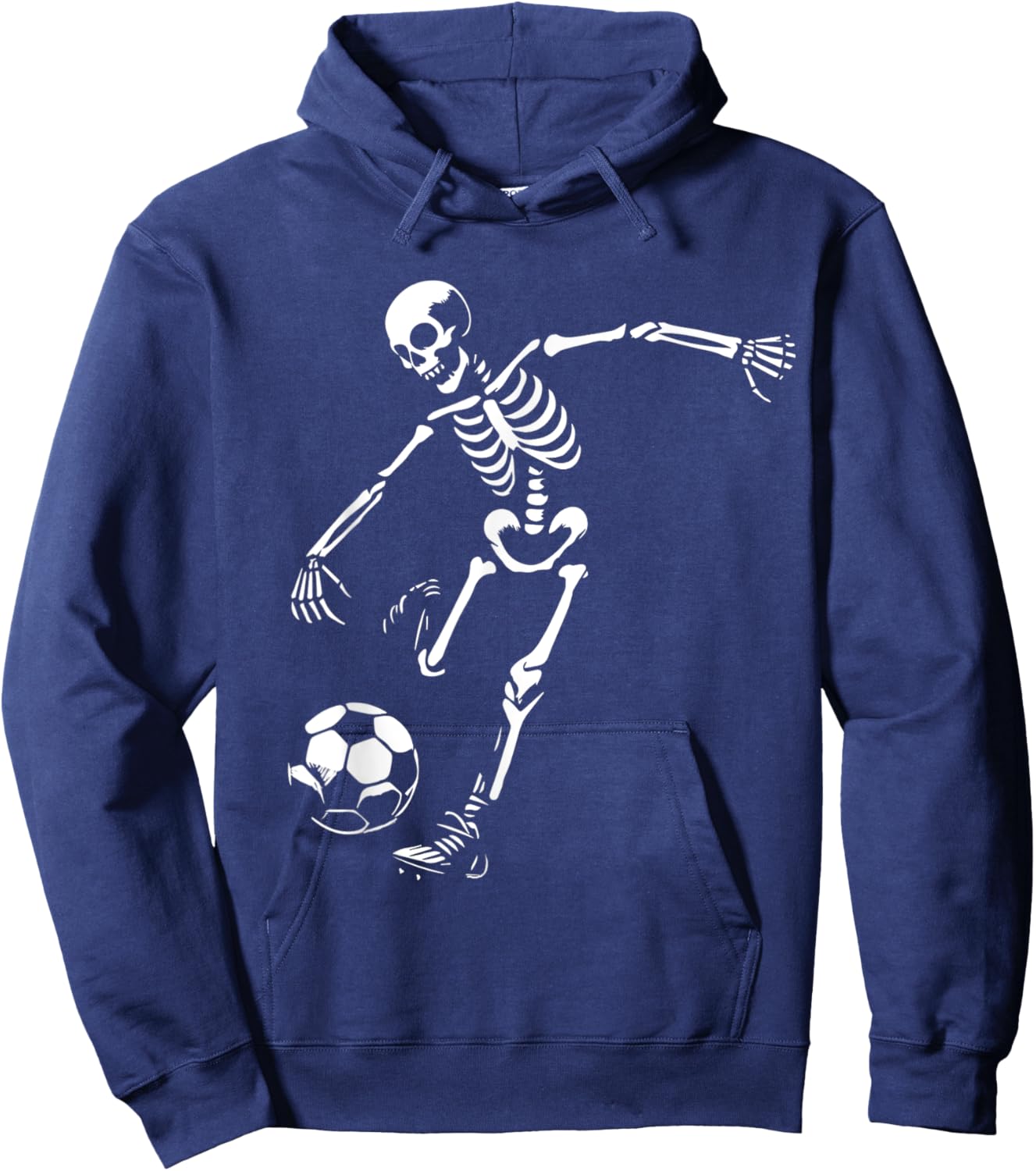Funny Skeleton Playing Soccer, Halloween Soccer Boys Girls Hoodie - Hoodie | Navy