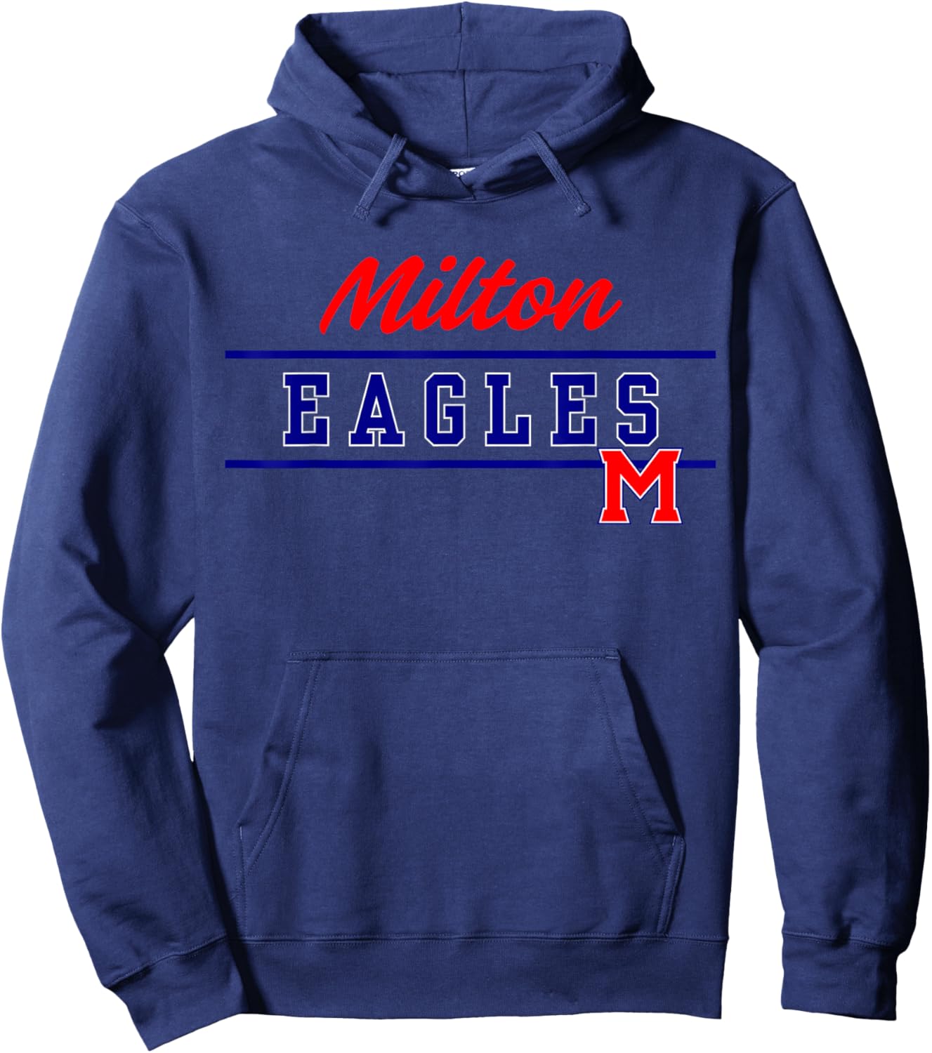 Milton High School Eagles Lined Up Hoodie - Hoodie | Navy