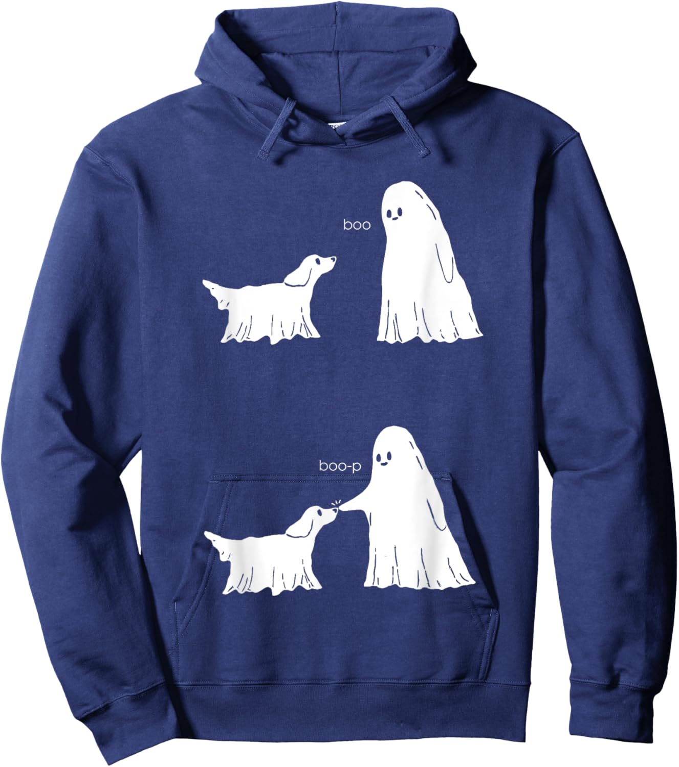 Ghost Touch The Dog Boo Boo-p Halloween Hoodie - Hoodie | Navy