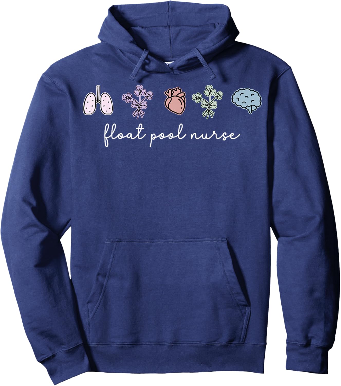 Boho Floral Float Pool Nurse Emergency Medicine Graduation Hoodie - Hoodie | Navy
