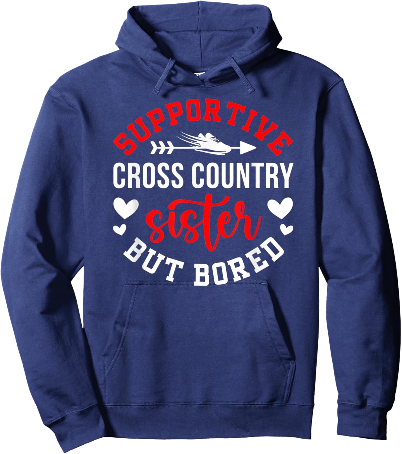 Funny Cross Country Sister Of A Cross Country Runner Sis Hoodie - Hoodie | Navy