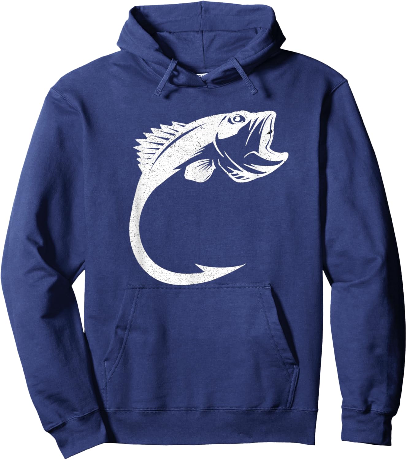 Fish Hook Minimal Art Cool Fishing Lover Art Lover Gift Hoodie - Hoodie | Navy