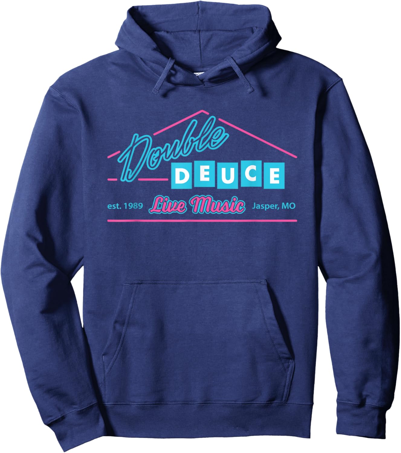 Double Funny Deuce Retro 80s Hoodie - Hoodie | Navy