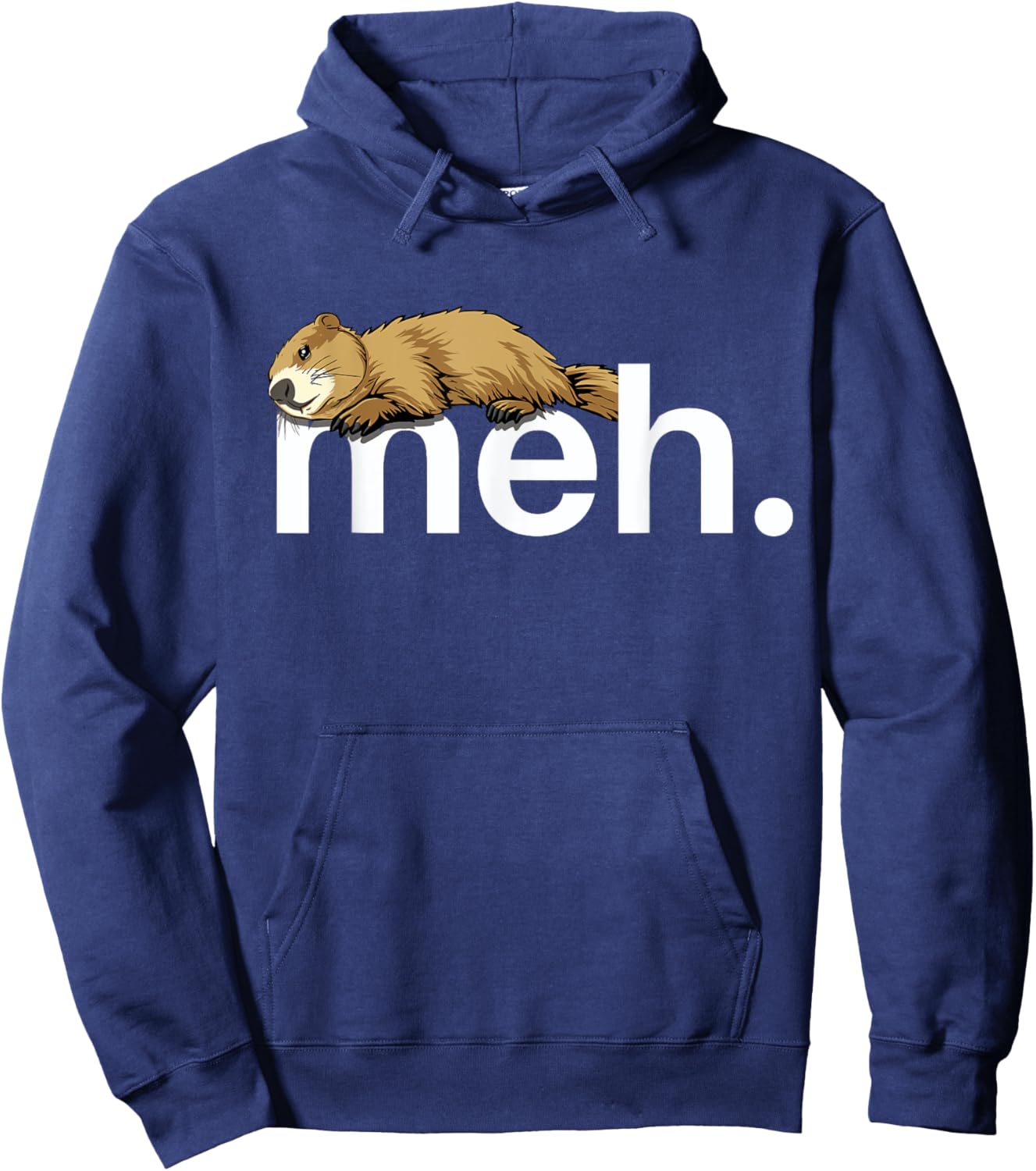Meh Funny Groundhog Day Groundhog Meme Joke Groundhog Hoodie - Hoodie | Navy