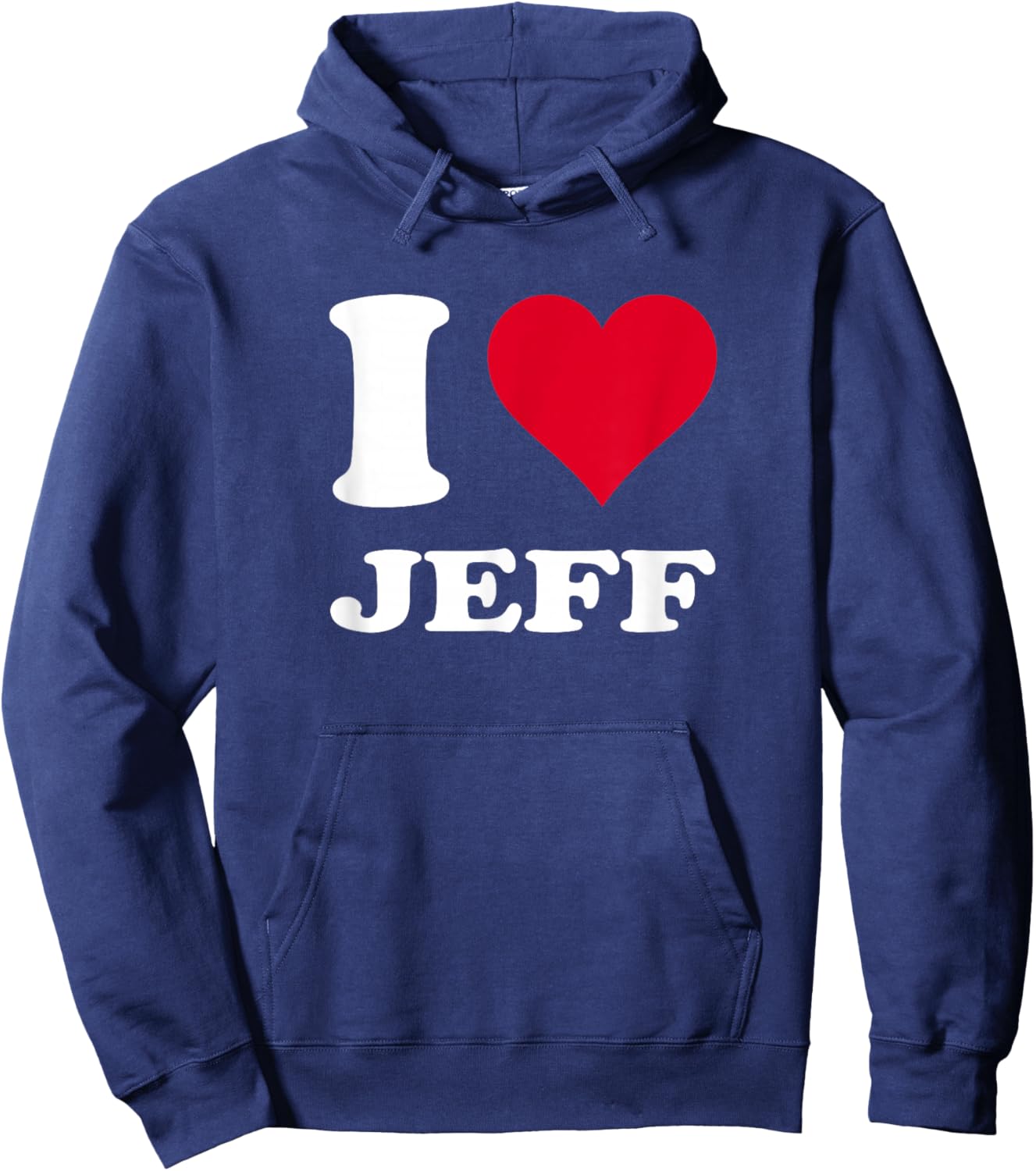 Red Heart I Love Jeff Hoodie - Hoodie | Navy
