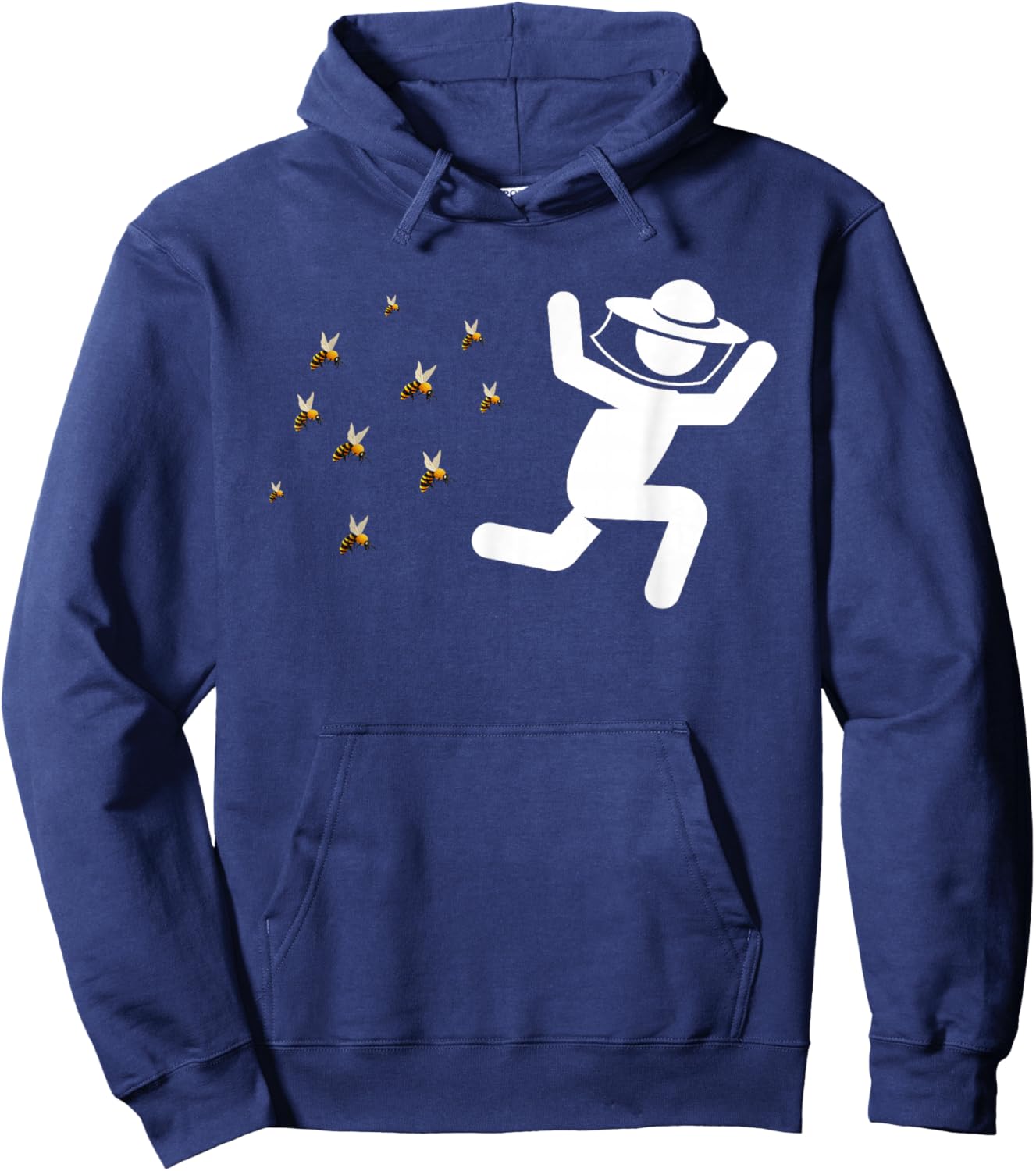 Beekeeper Chased By Bees Funny Honeybee Beekeeping Bee Lover Hoodie - Hoodie | Navy