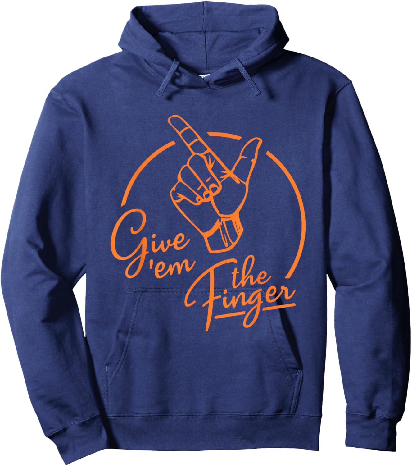 Give 'Em the Finger Apparel Hoodie - Hoodie | Navy