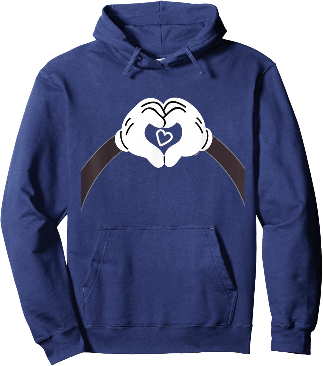 Disney Valentine's Day Mickey Mouse Making Hand Heart Hoodie - Hoodie | Navy