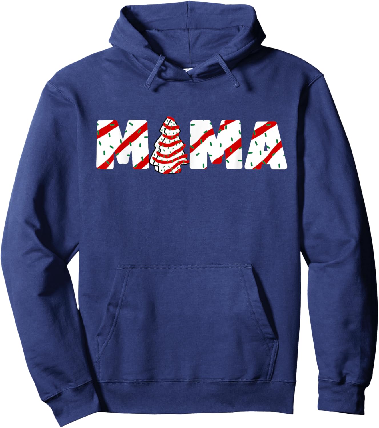 Christmas Tree Cake Matching Family Party Pajama Mama Hoodie - Hoodie | Navy
