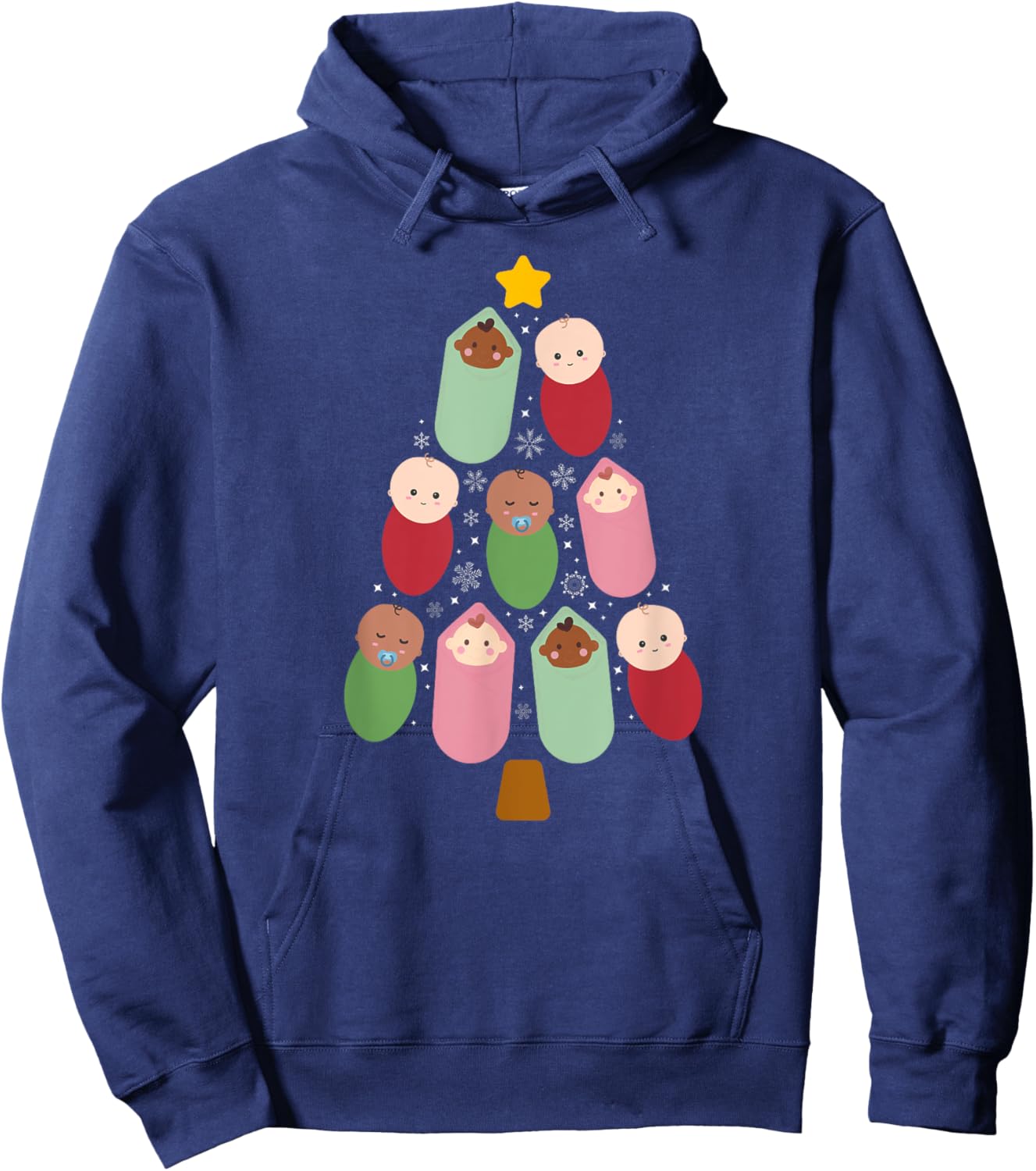 NICU Nurse Christmas Tree Neonatal ICU Nurse Xmas Party Hoodie - Hoodie | Navy