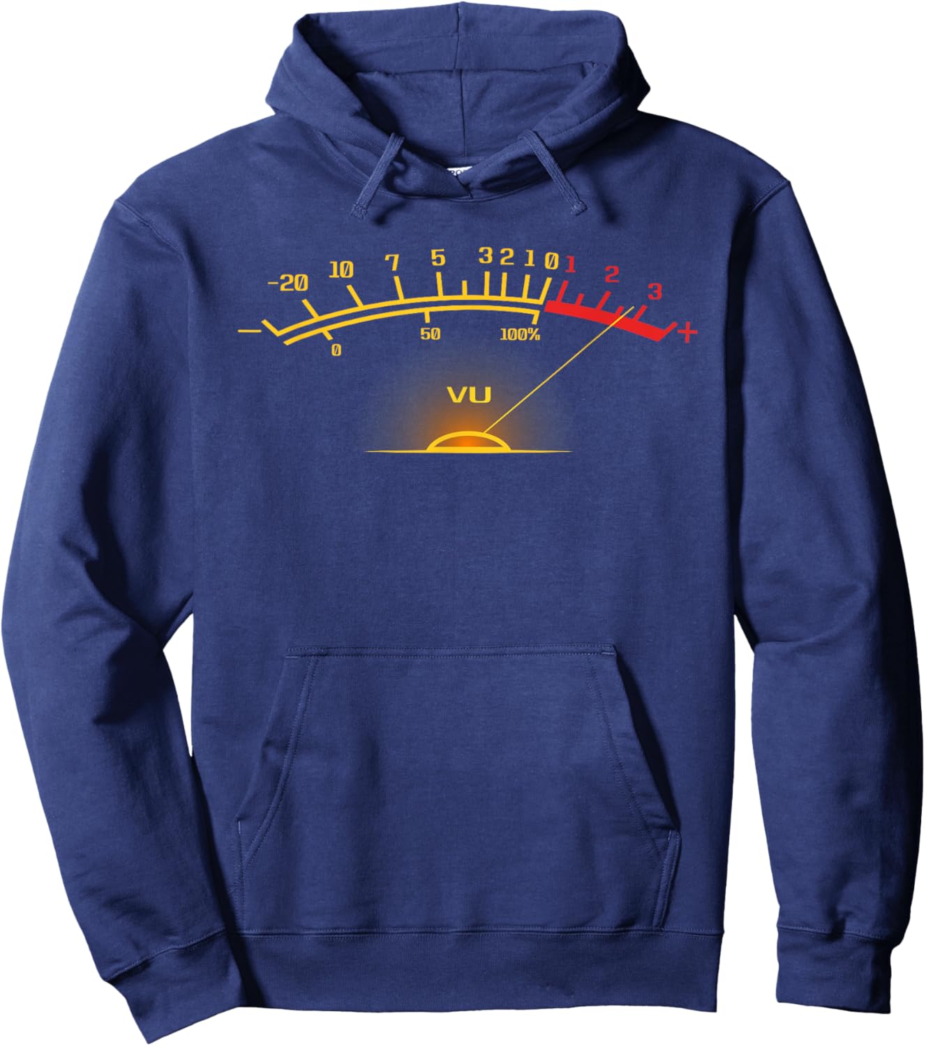 Retro VU Meter Hi-Fi Funny Stereo Sound Audio Engineer Hoodie - Hoodie | Navy
