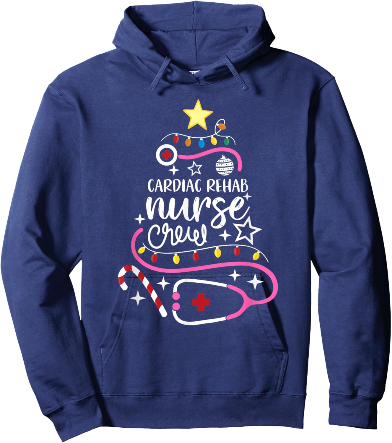 Cardiac Rehab Nurse Crew Merry Christmas Cardiology Nursing Hoodie - Hoodie | Navy
