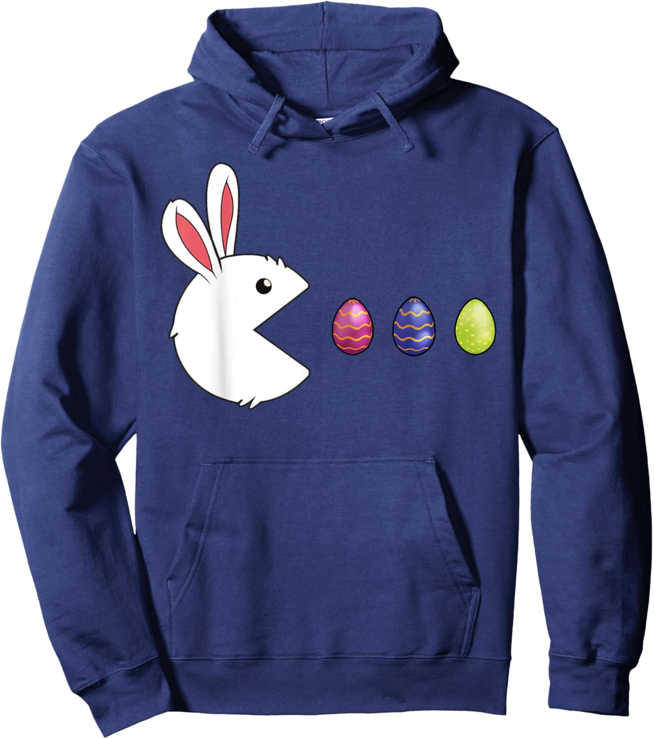 Bunny Eating Eggs Video Game Funny Easter day Hoodie - Hoodie | Navy