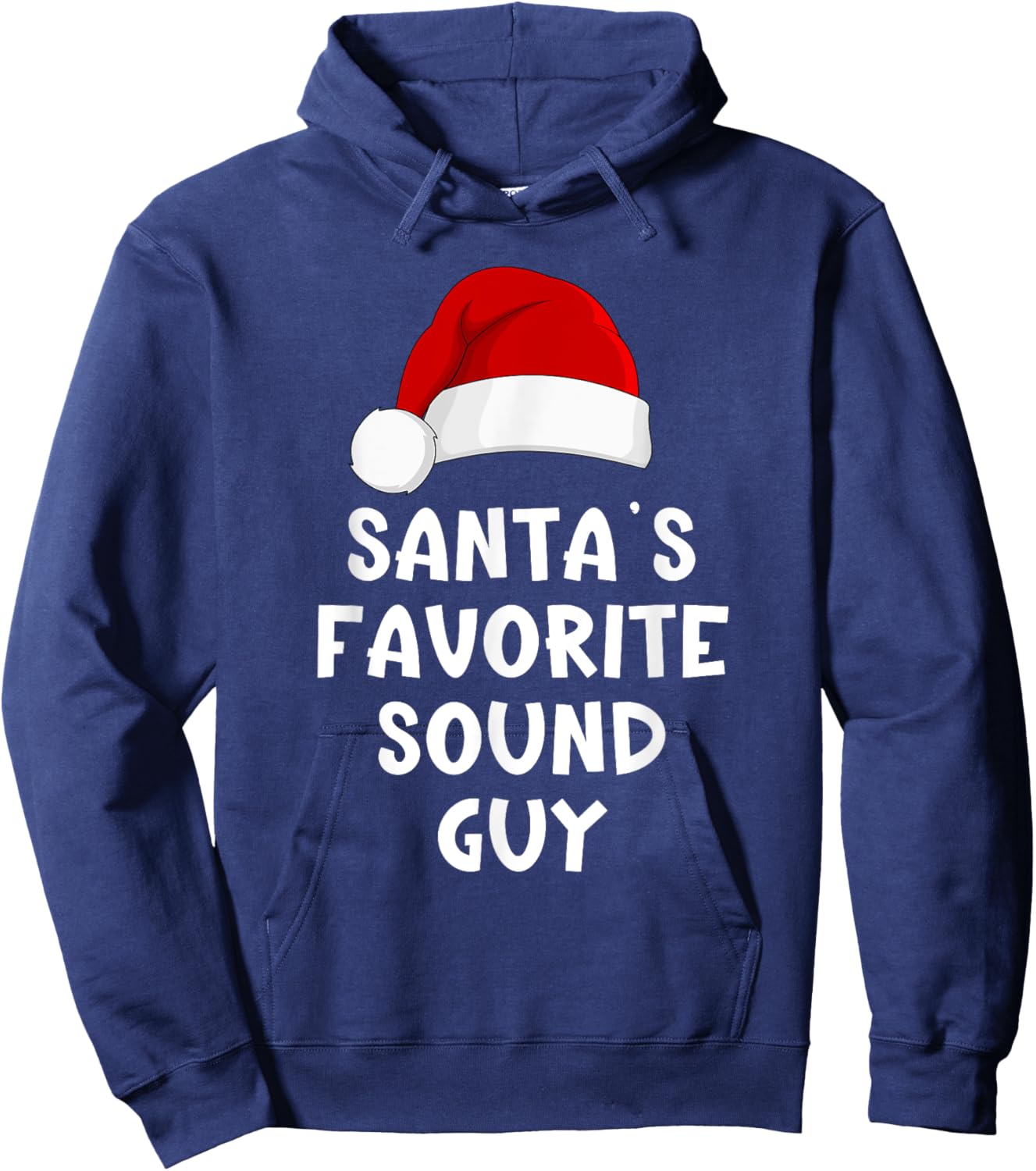 Christmas Santa's Favorite Sound Guy Audio Tech Engineer Hoodie - Hoodie | Navy