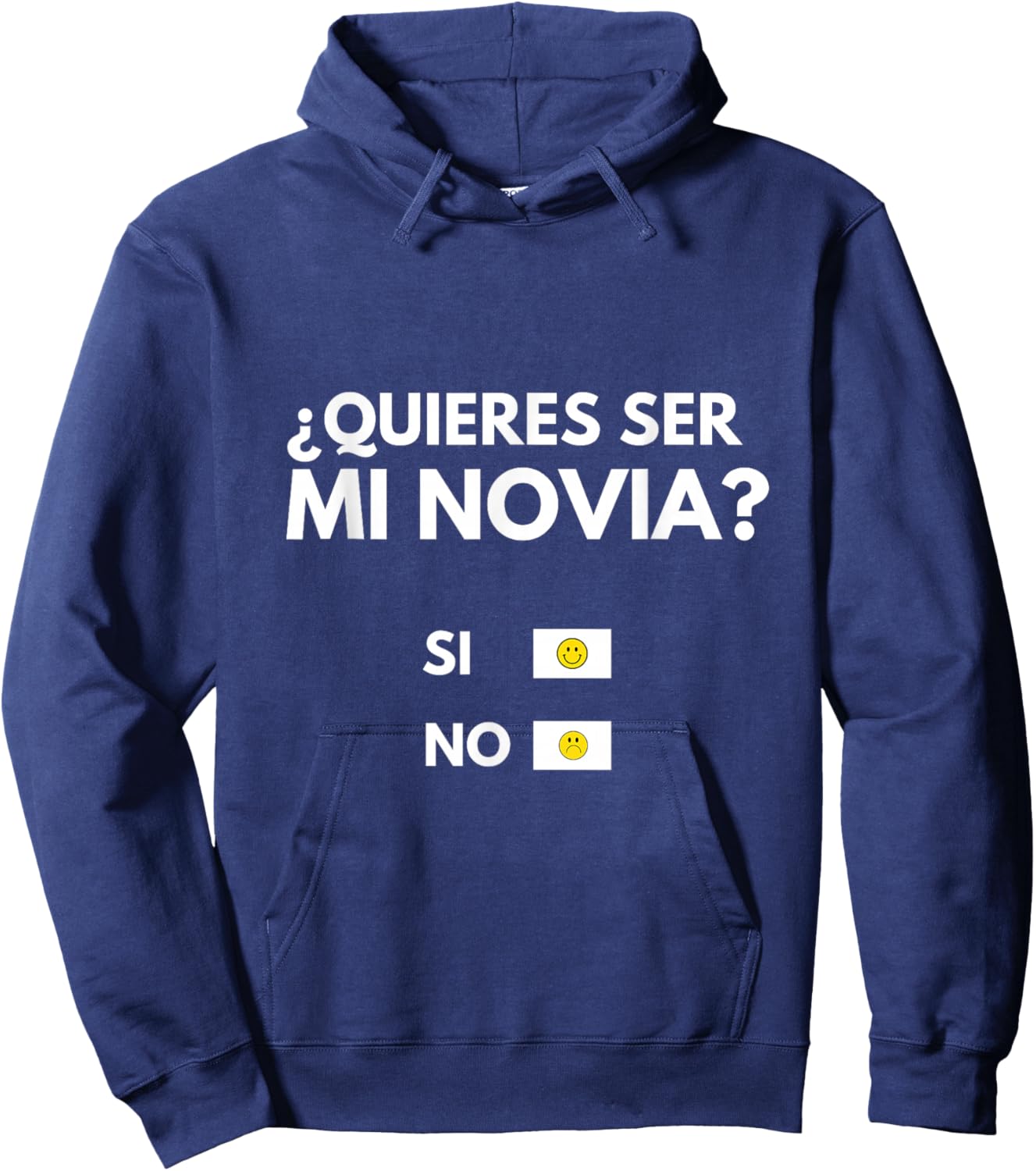 Quieres ser mi novia Playera Spanish, San Valentín Camiseta Hoodie - Hoodie | Navy