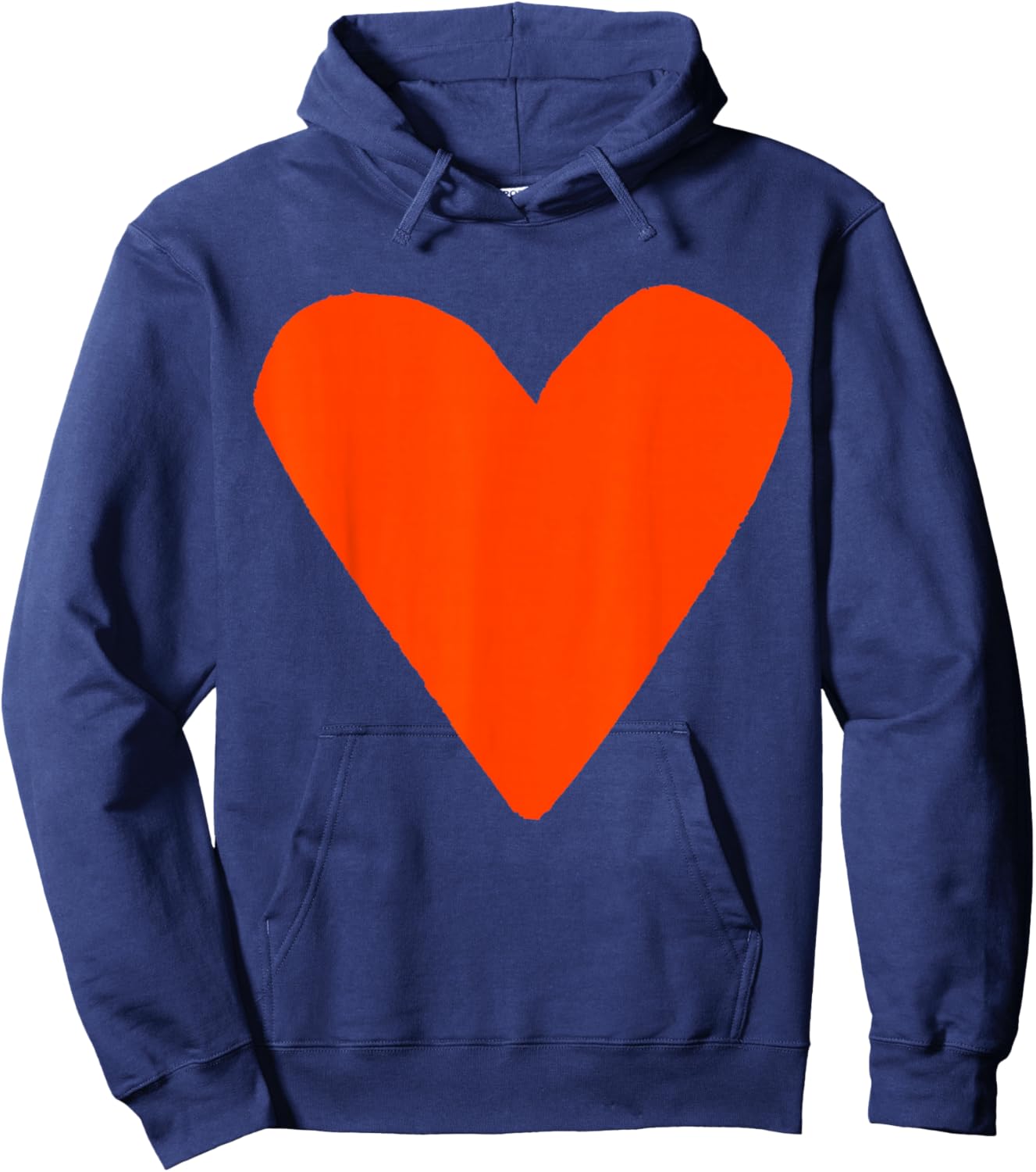 Cute Orange Heart Hoodie - Hoodie | Navy