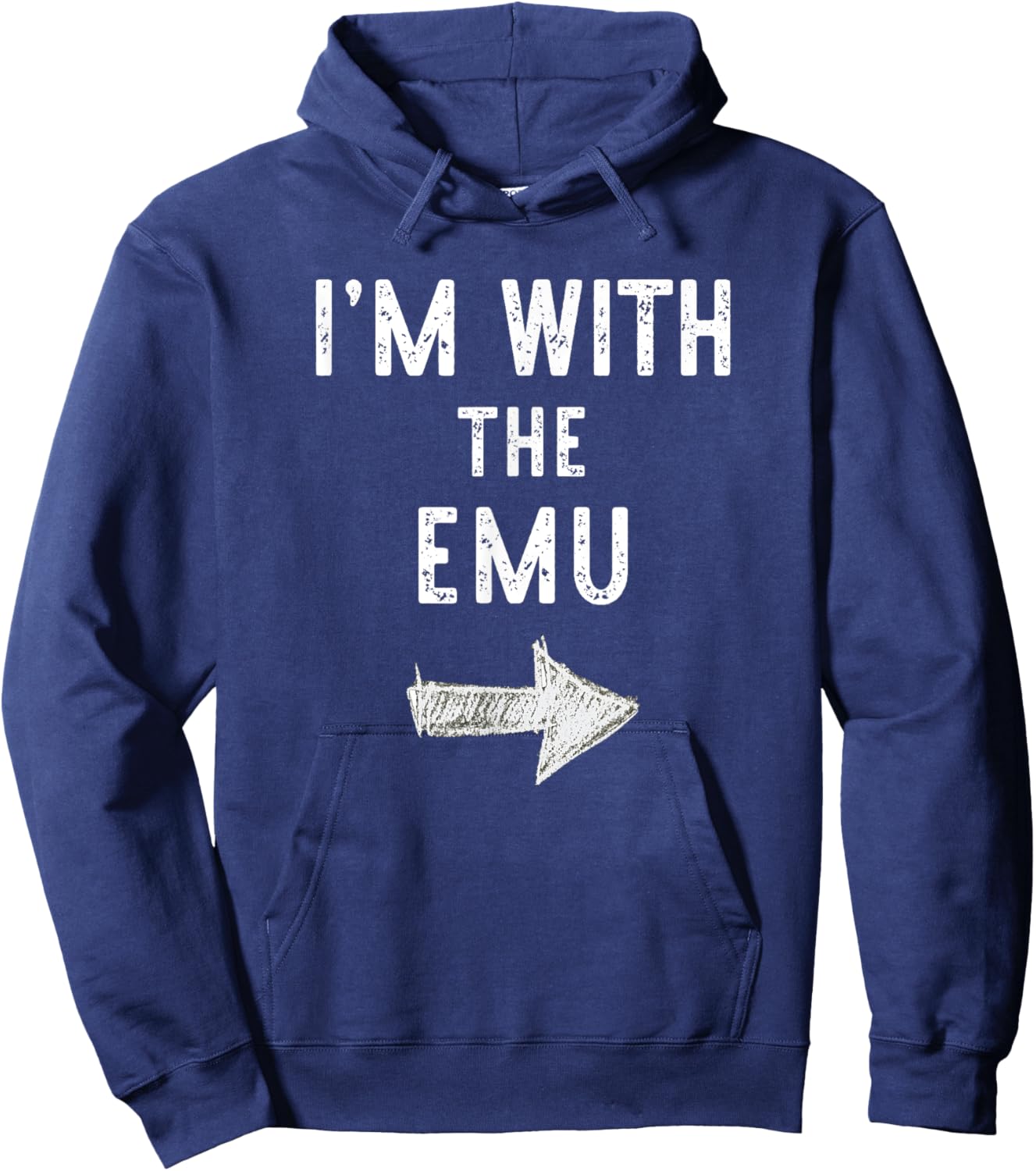 I'm With The Emu Costume Halloween Matching Couple Hoodie - Hoodie | Navy