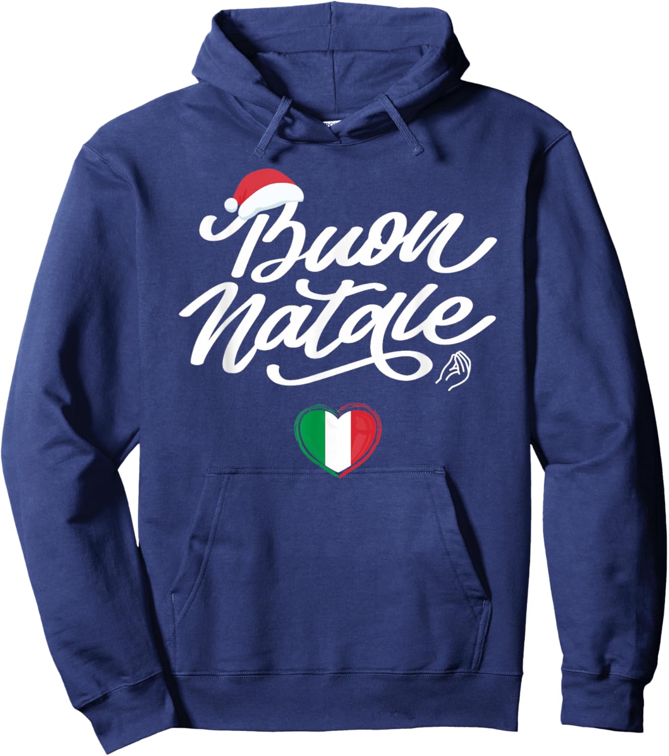 Buon Natale Italian Family Christmas, Italy Pride Holiday Hoodie - Hoodie | Navy