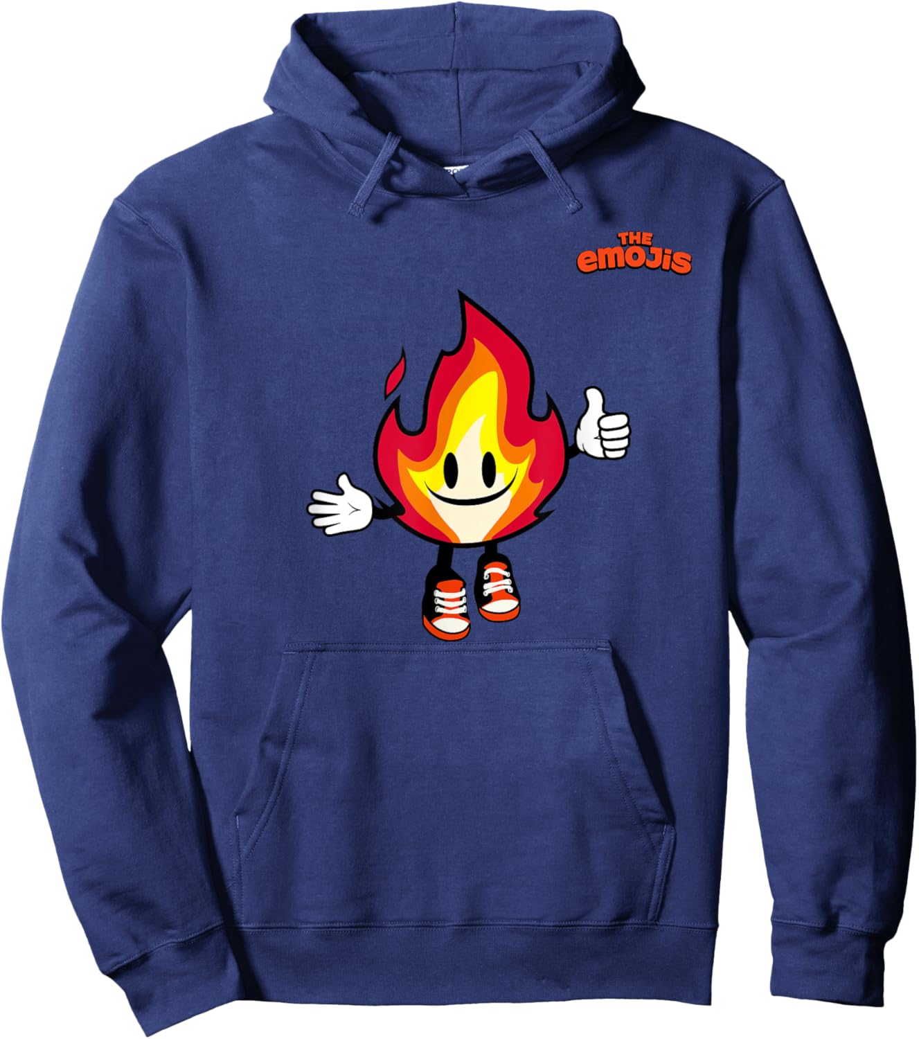 Emoji Nature Fire Flame Thumb Up Hoodie - Hoodie | Navy