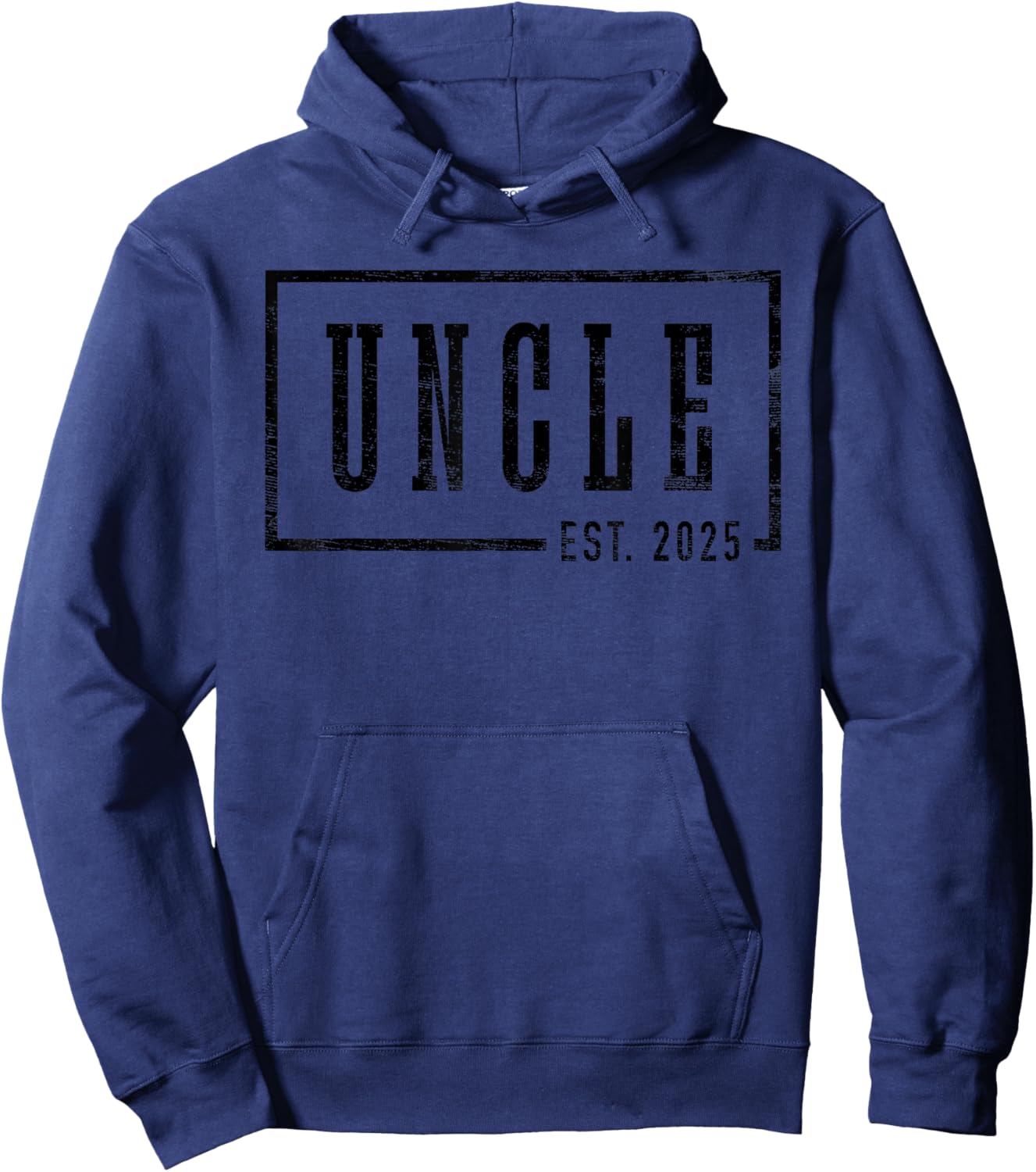 Uncle 2025 Uncle To Be New Uncle Gifts Sleek Framed Design Hoodie - Hoodie | Navy