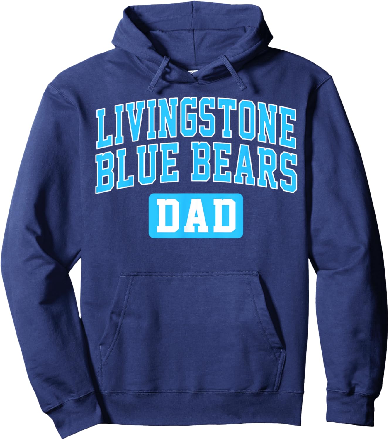 Livingstone College Blue Bears Dad Arch Vintage Design Hoodie - Hoodie | Navy