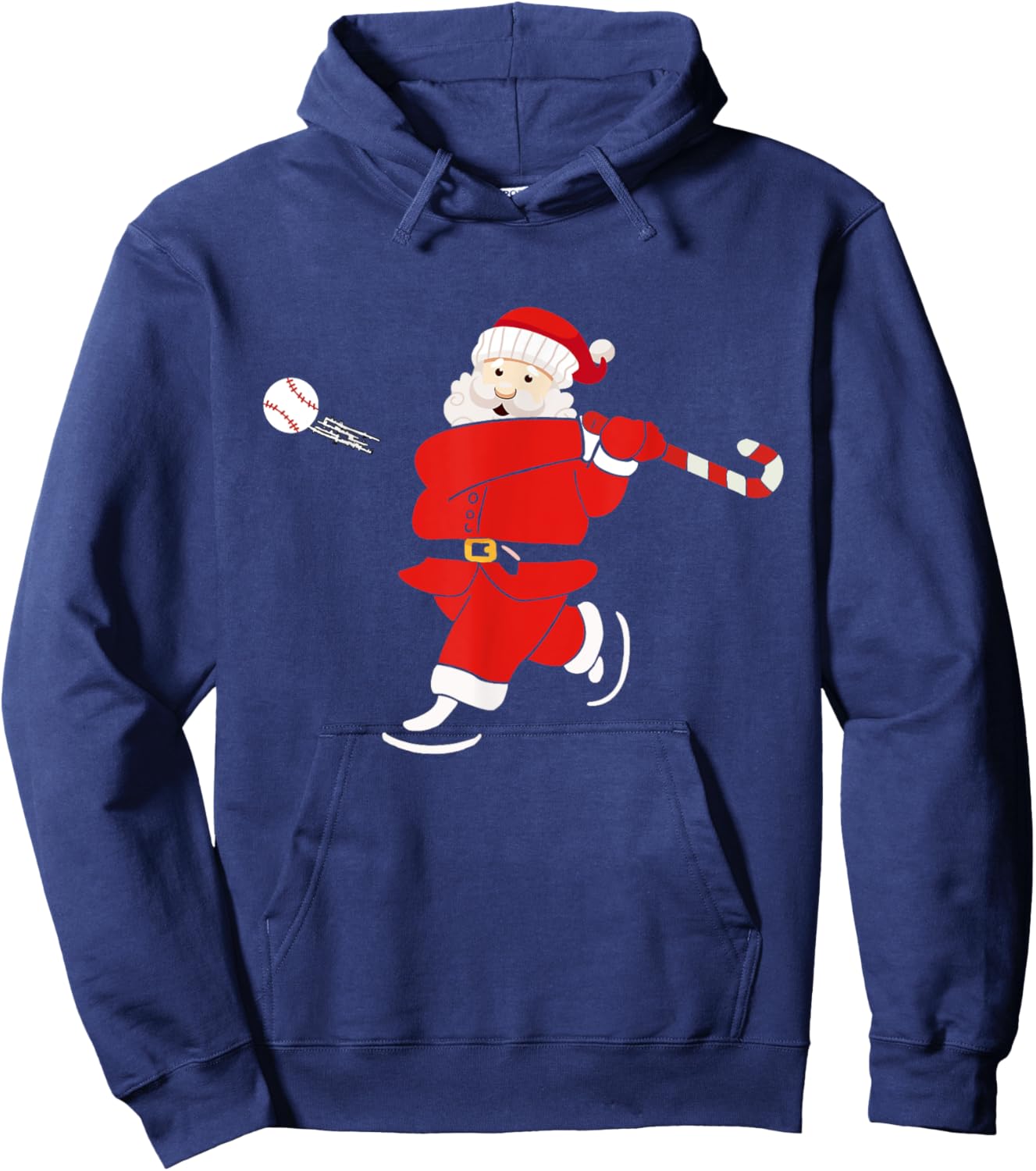 Santa Sports Design Boys Christmas Baseball Player Hoodie - Hoodie | Navy