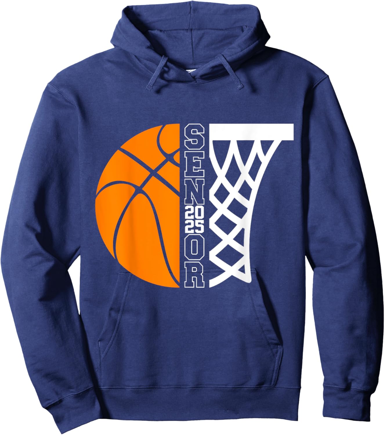 Graduate Senior Class of 2025 Basketball Player Graduation Hoodie - Hoodie | Navy