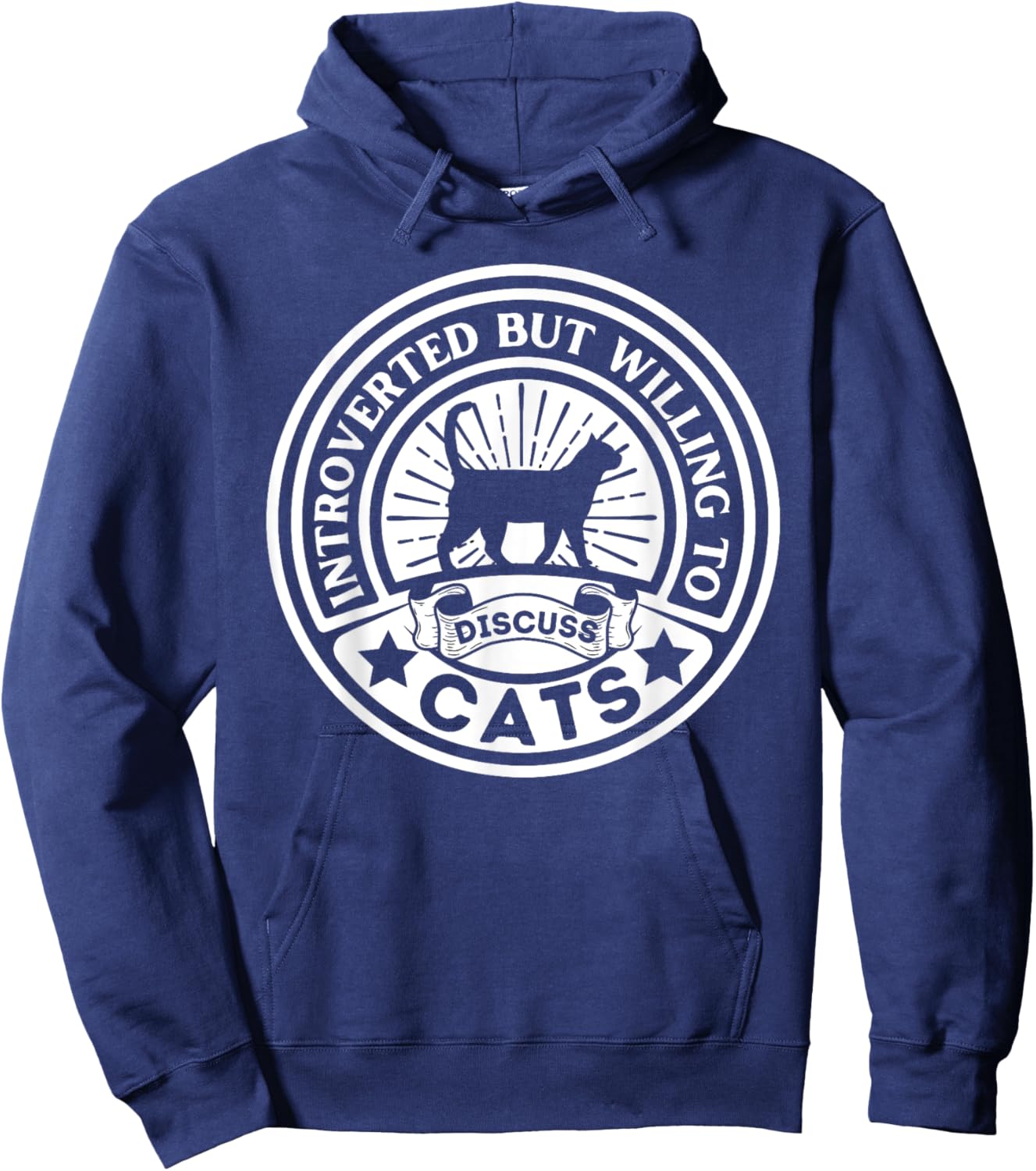 Introverted But Willing To Discuss Cats Introverts Hoodie - Hoodie | Navy