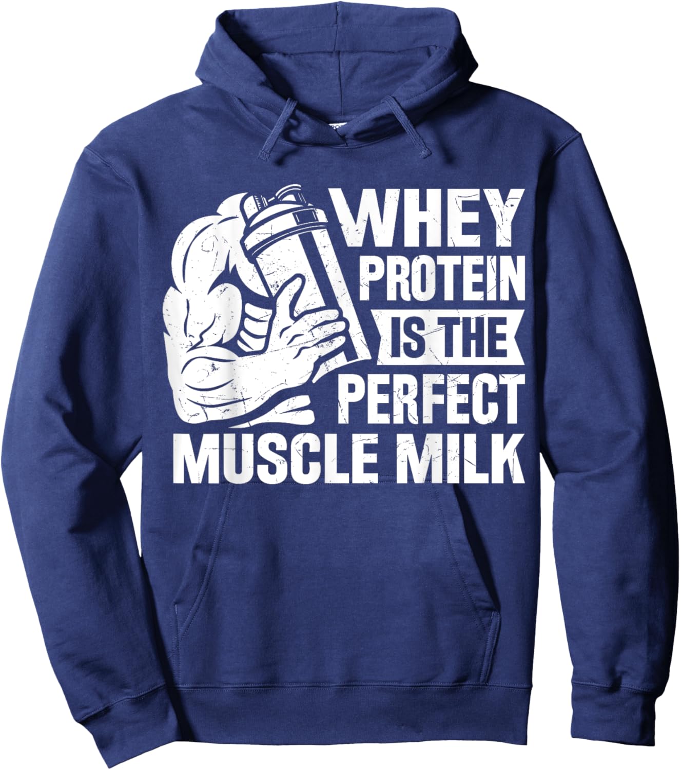 Perfect Muscle Milk Funny Protein Lover Quote Bodybuilder Hoodie - Hoodie | Navy