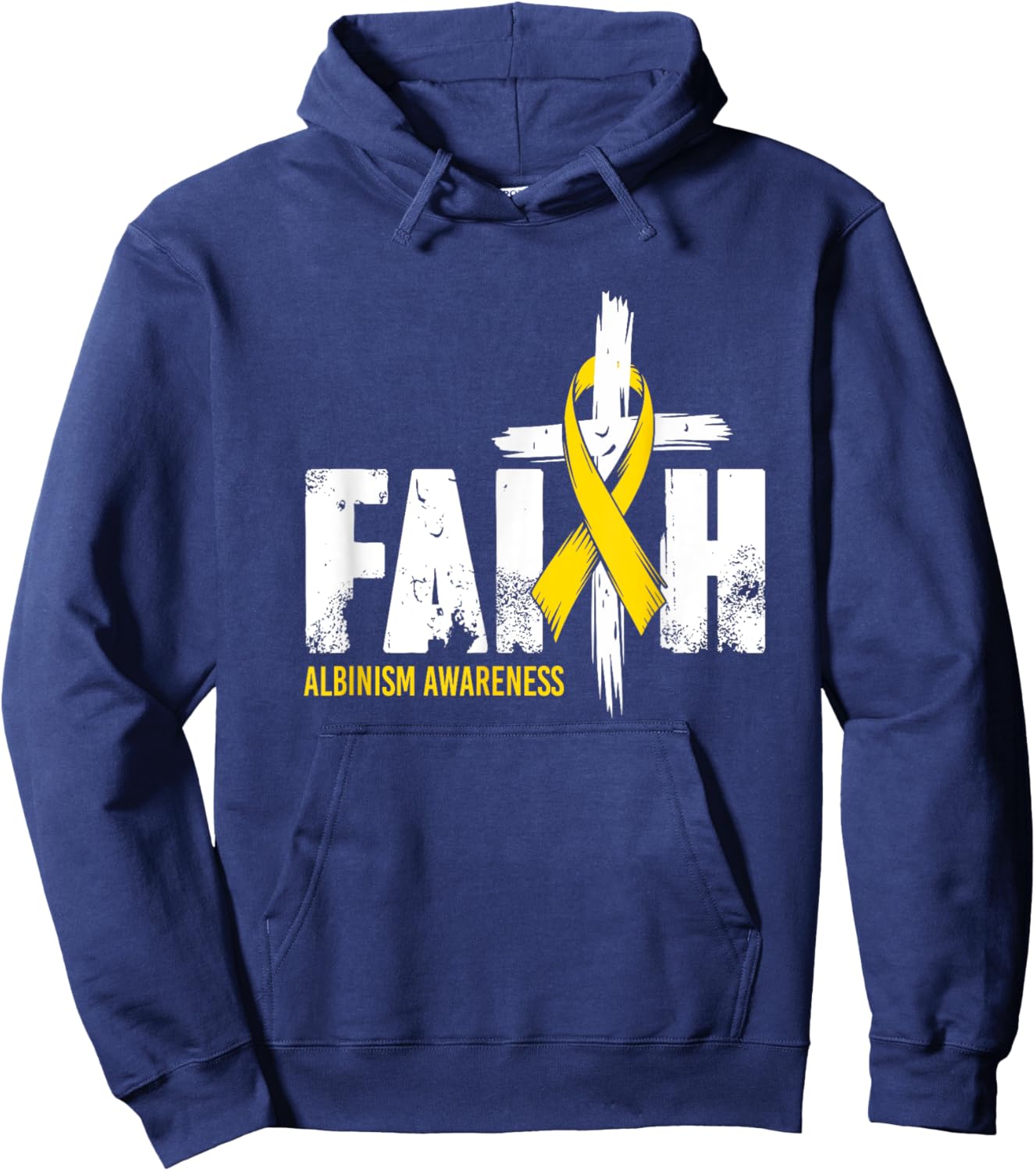 Faith Albinism Awareness Support Hoodie - Hoodie | Navy