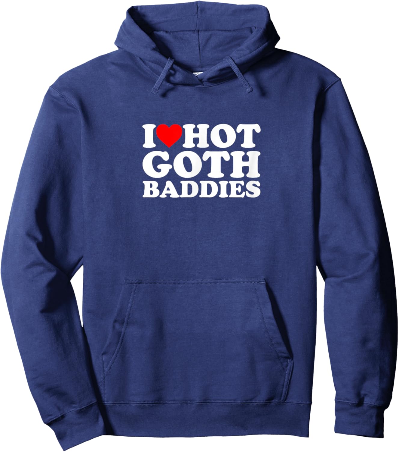 I Love Heart Goth Baddies Hot Emo Alt Dark Edgy Colored Hair Hoodie - Hoodie | Navy