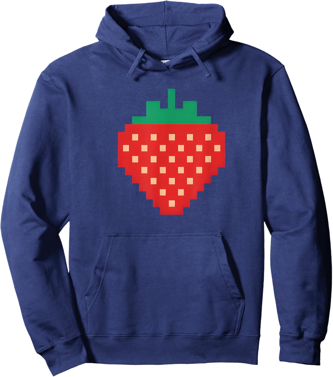 Pixel Strawberry 80s Video Game Halloween Costume Hoodie - Hoodie | Navy