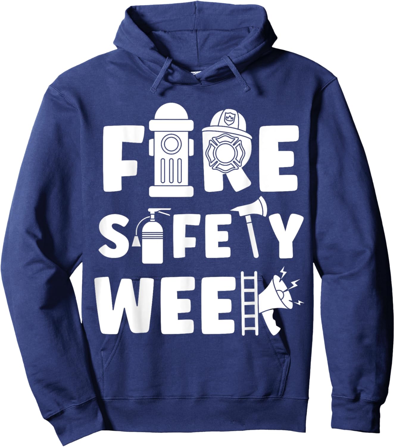 Fire Safety Week Prevention Month Firefighter Stop Drop Roll Hoodie - Hoodie | Navy
