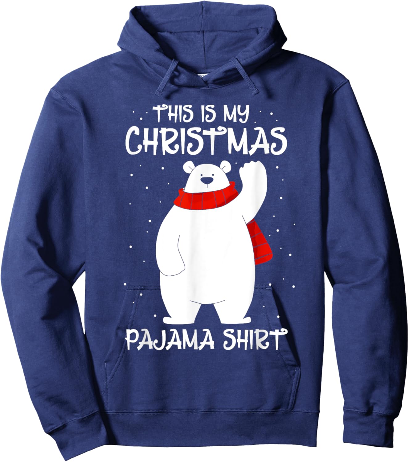 This is My Christmas Pajama Shirt Polar Bear Funny Xmas Kid Hoodie - Hoodie | Navy