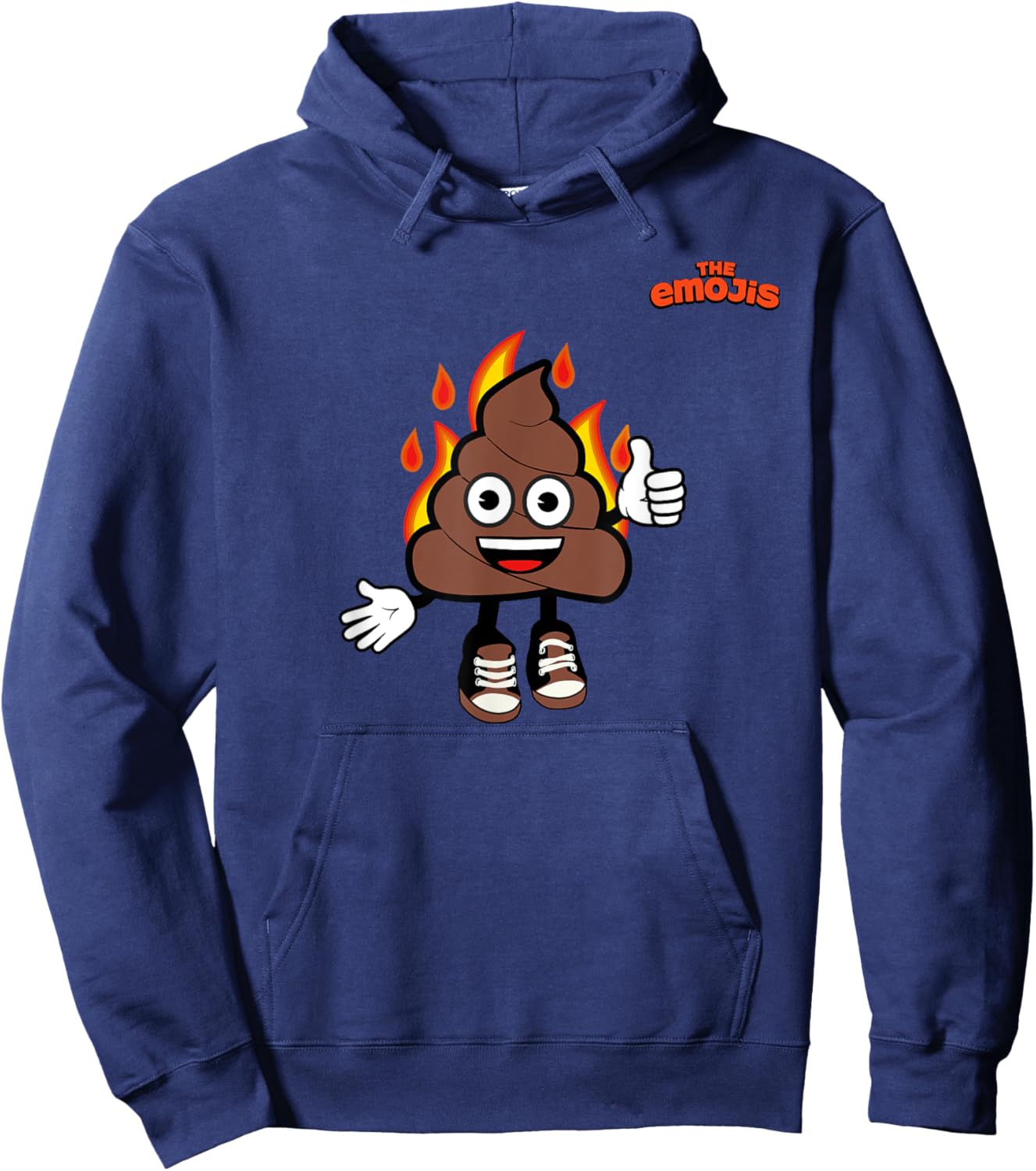 Emoji Happy Fire Poo Thumb Up Hoodie - Hoodie | Navy