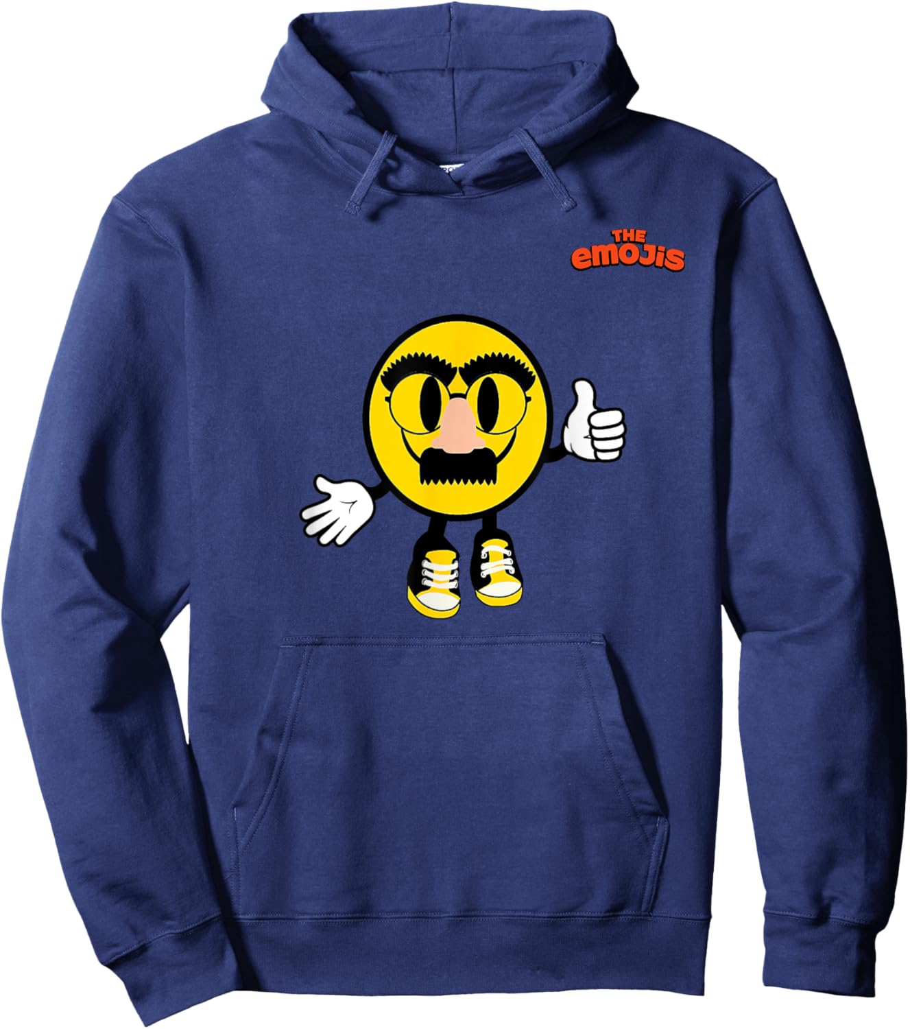 Emoji Groucho Yellow Face Thumb Up Hoodie - Hoodie | Navy