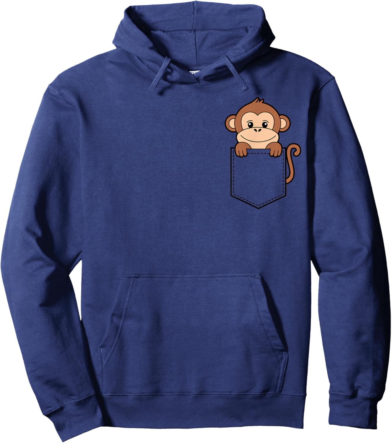 Boys Girls Toddler Cute Zoo Animal Monkey Pocket for Kids Hoodie - Hoodie | Navy