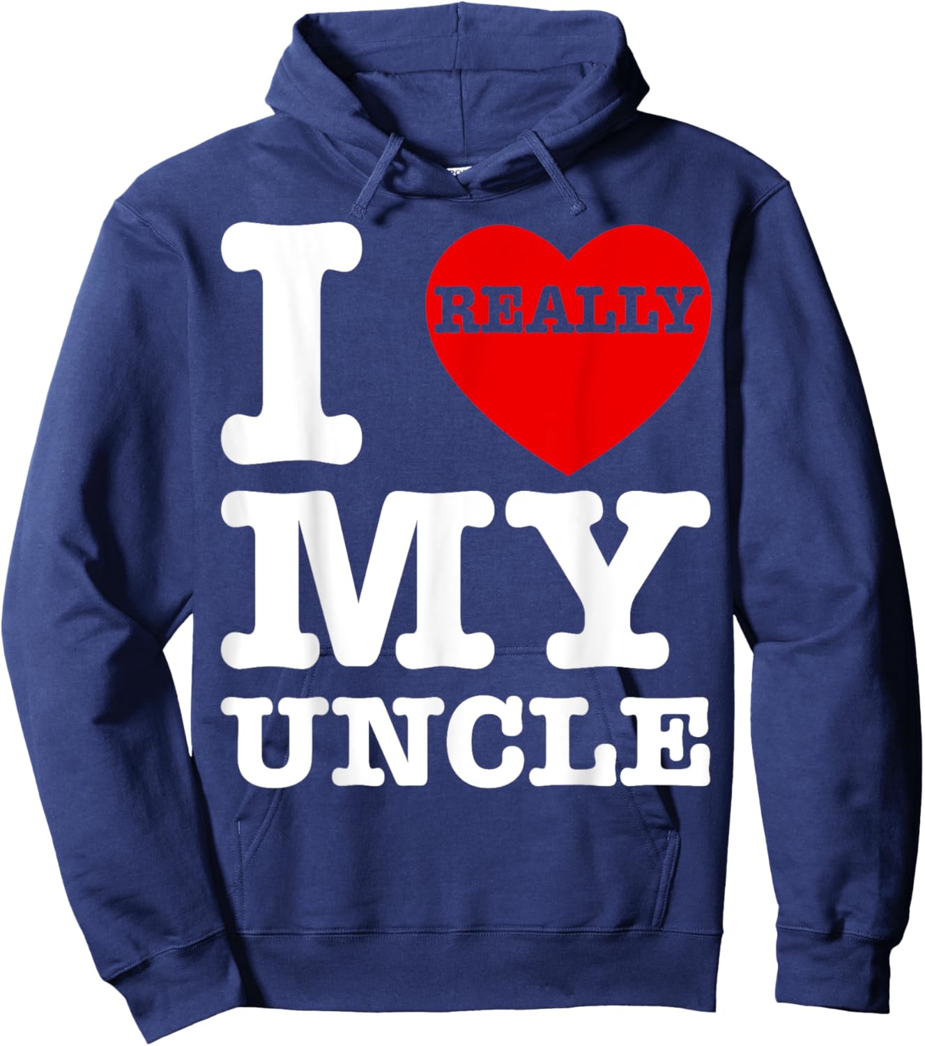 I Love My Uncle I Heart My Uncle Women Nephew Niece Hoodie - Hoodie | Navy