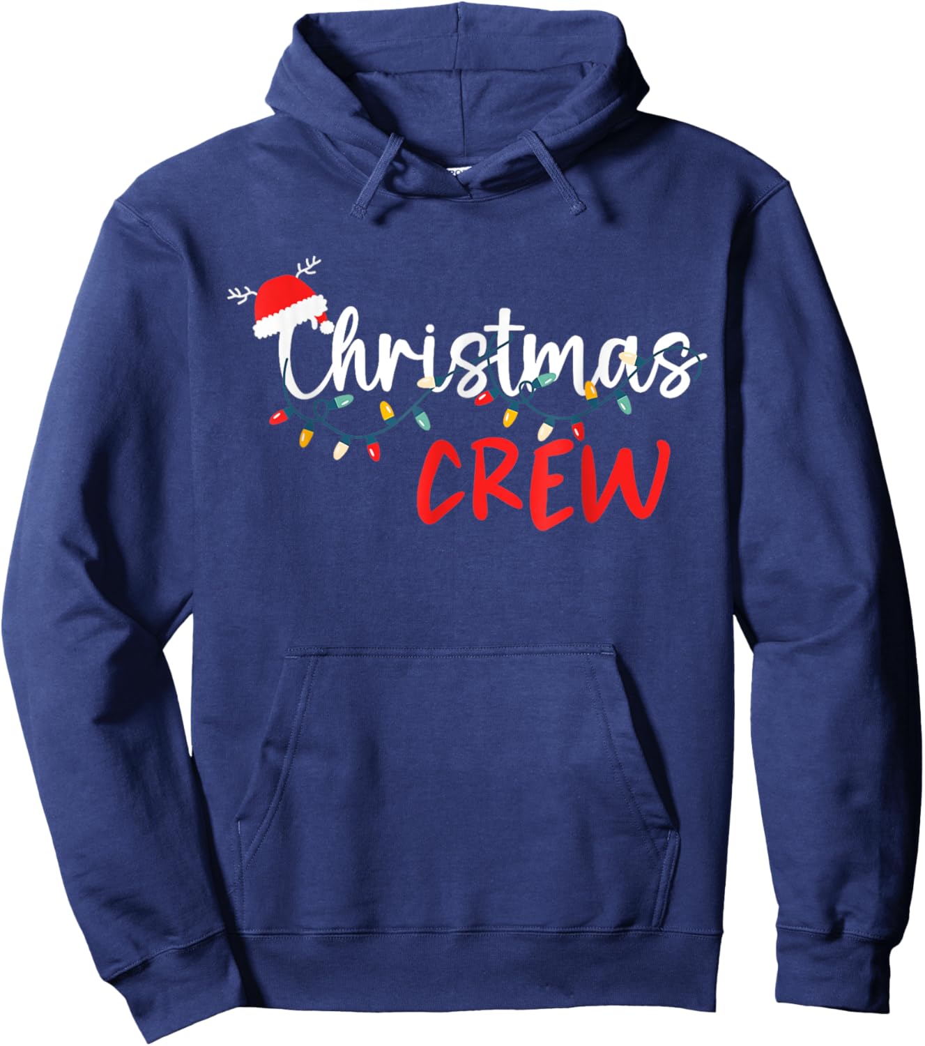 Christmas Crew Xmas Lights Family Matching Pajamas Holiday Hoodie - Hoodie | Navy