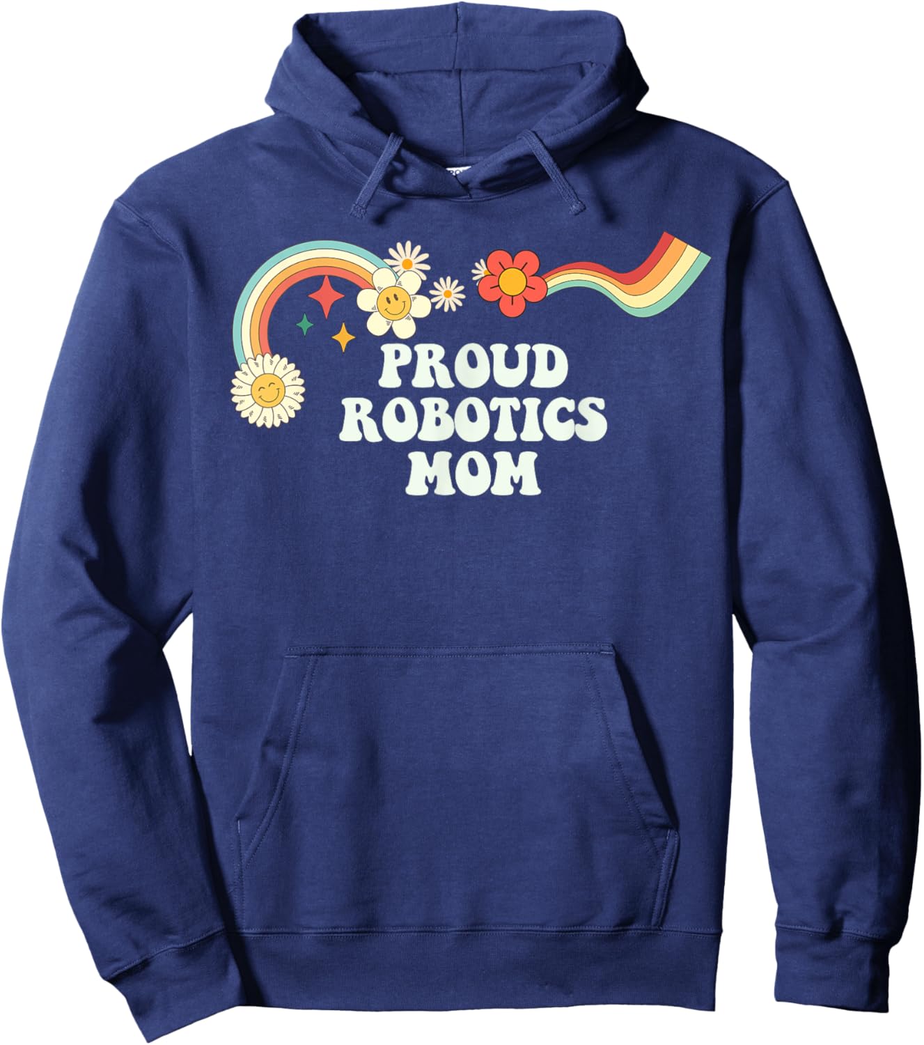 Groovy Funny Proud Robotics Mom Men Retro Hoodie - Hoodie | Navy