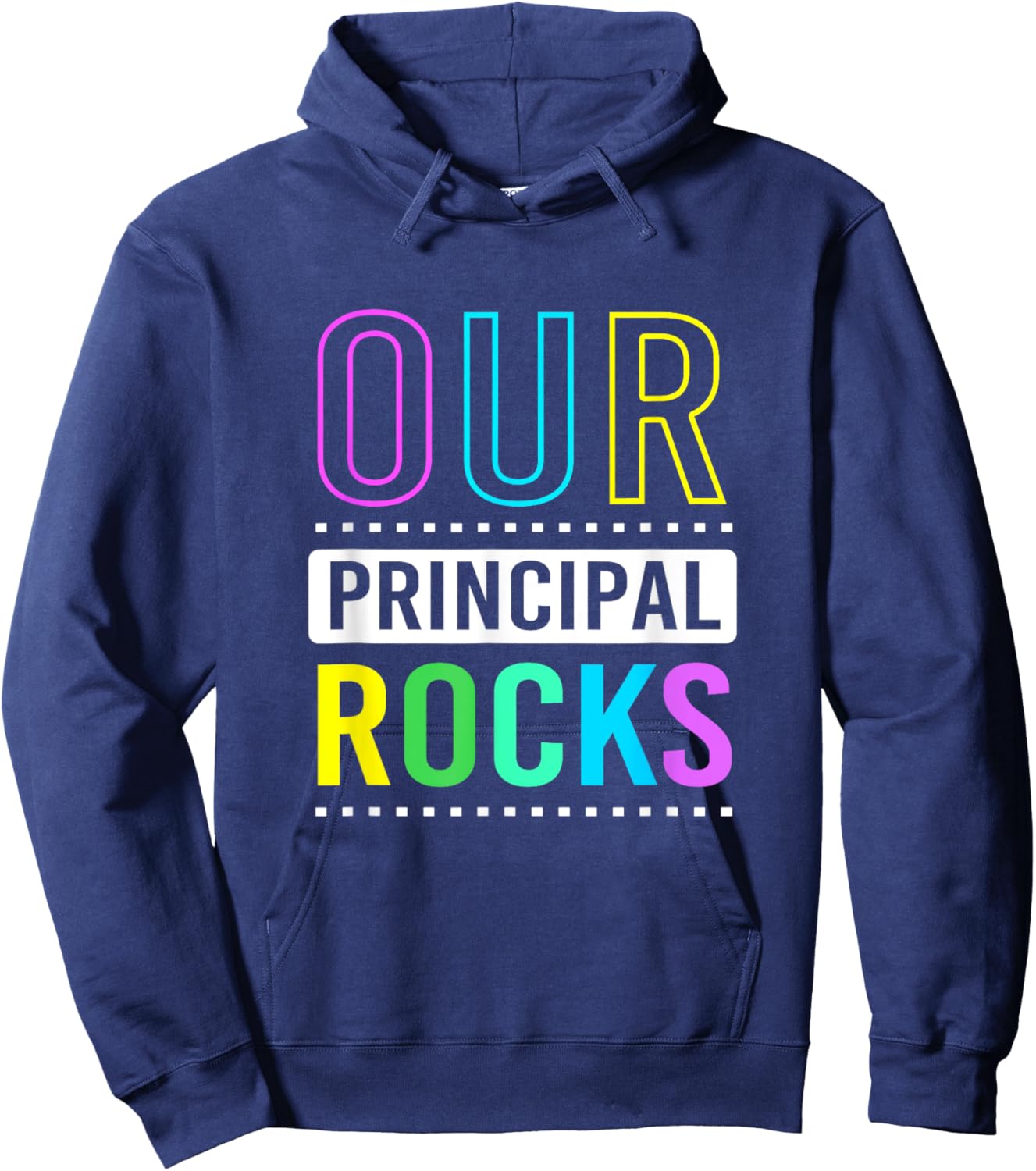 Retro Vibe School Principal Our Principal Rocks Hoodie - Hoodie | Navy