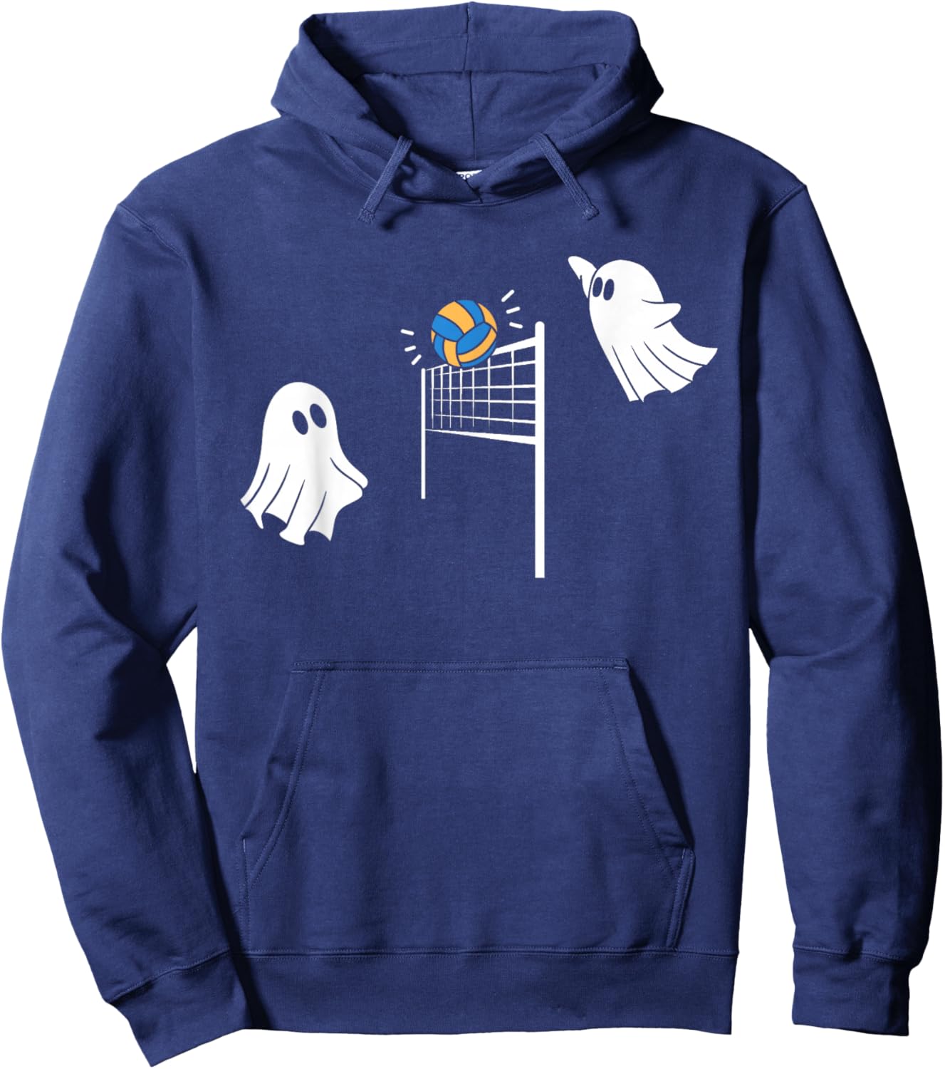 Funny Volleyball Halloween Ghost-Volleyball Sports Lovers Hoodie - Hoodie | Navy