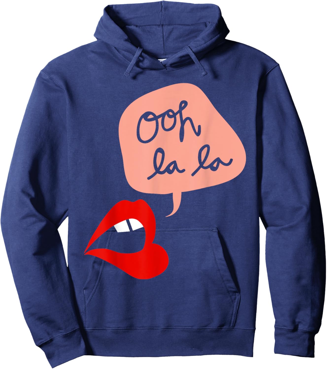 Ooh La La Women Lips Funny Hoodie - Hoodie | Navy