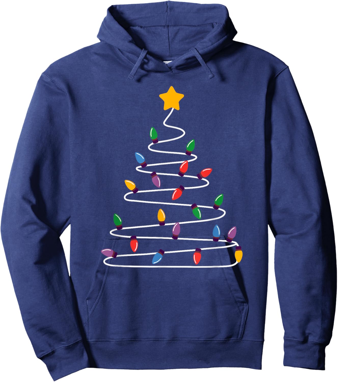 Christmas Tree Holiday Xmas Merry Christmas Lights Hoodie - Hoodie | Navy