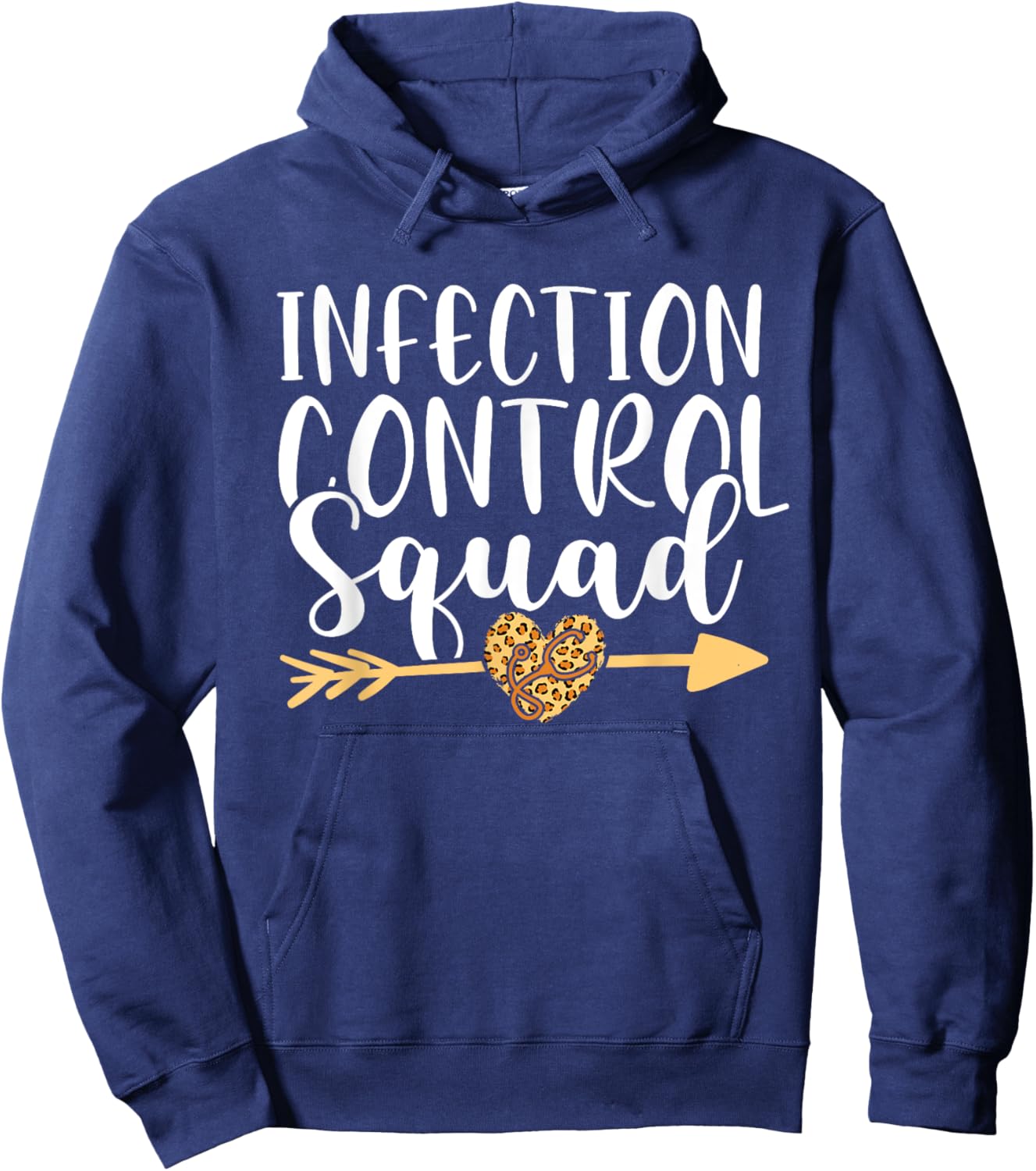Infection Control Nurse Leopard Heart Nursing Squad RN Hoodie - Hoodie | Navy