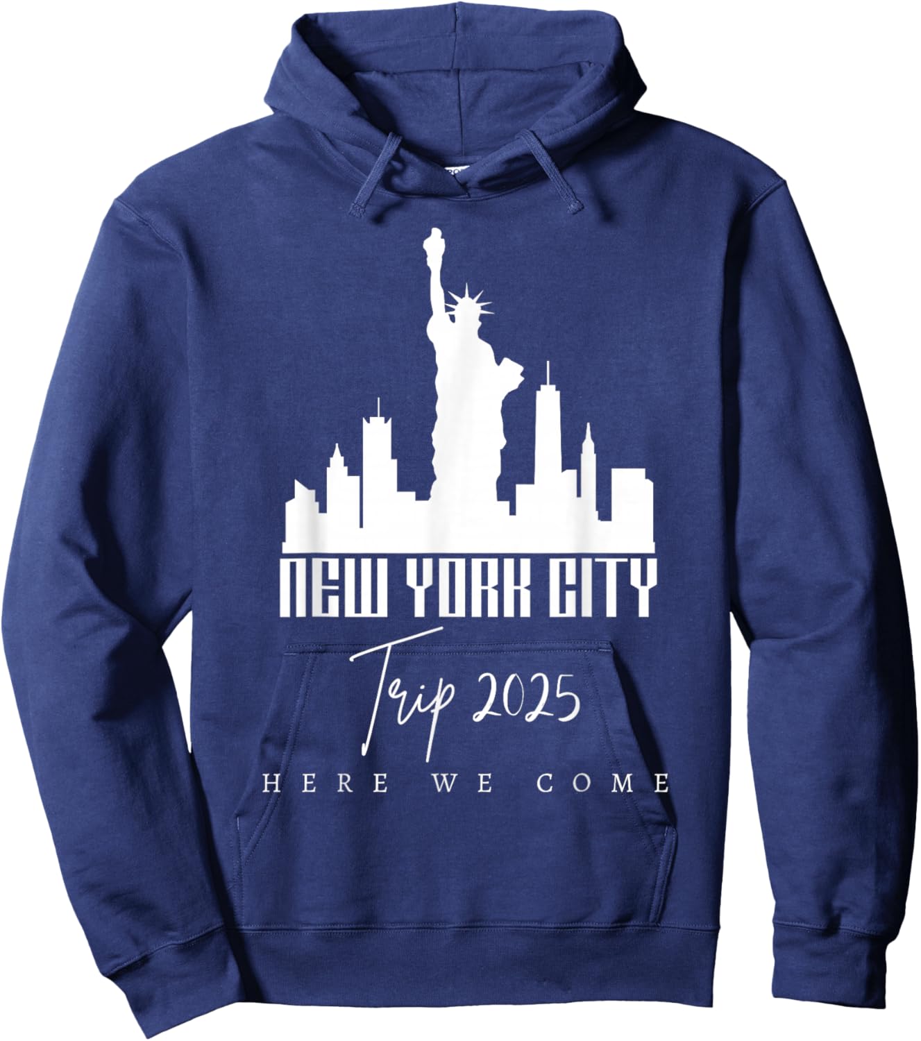 New York City Skyline Trip 2025 Here We Come Matching Team Hoodie - Hoodie | Navy