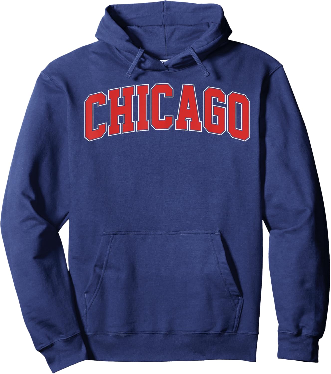 Chicago Red Text Throwback Design Women Kids Hoodie - Hoodie | Navy