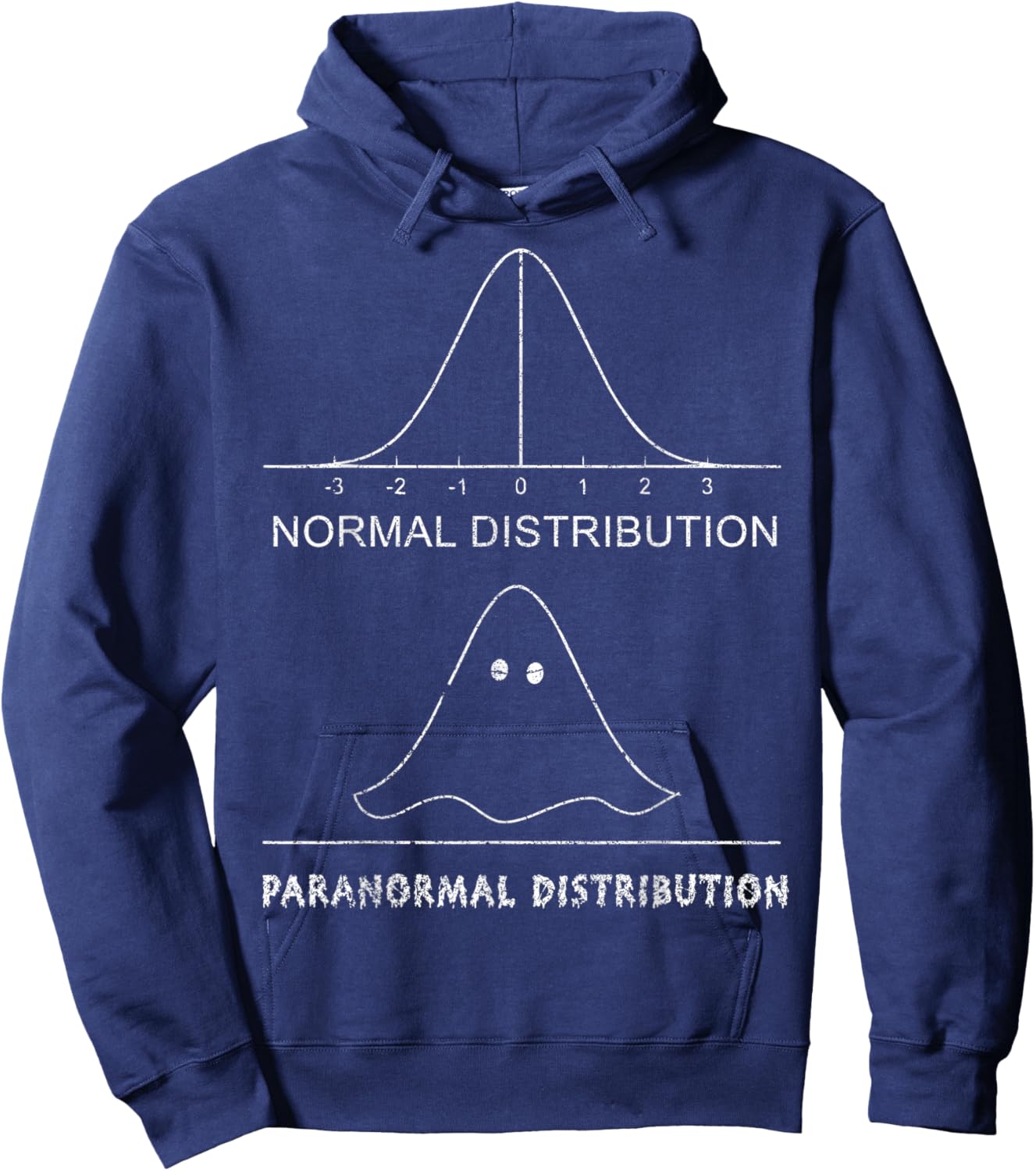 Normal Paranormal Distribution Funny Math Ghost Halloween Hoodie - Hoodie | Navy