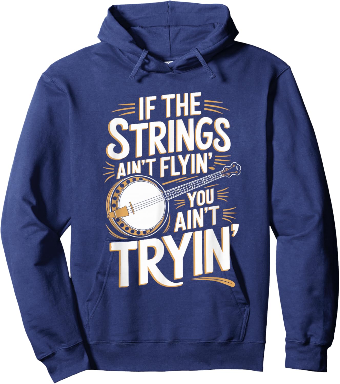 Banjo Fingerpicking - Bluegrass Folk Country Music Banjo Hoodie - Hoodie | Navy